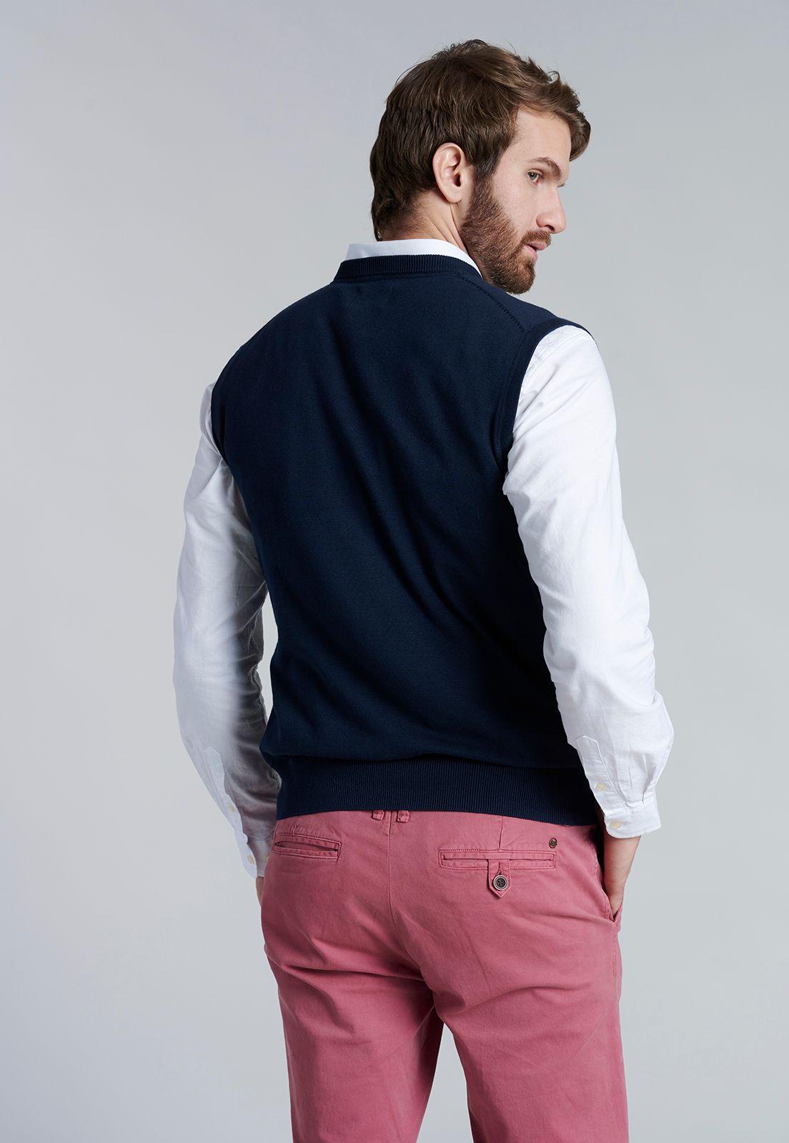 Sweater Smart Casual W/O Sleeve Navy-3