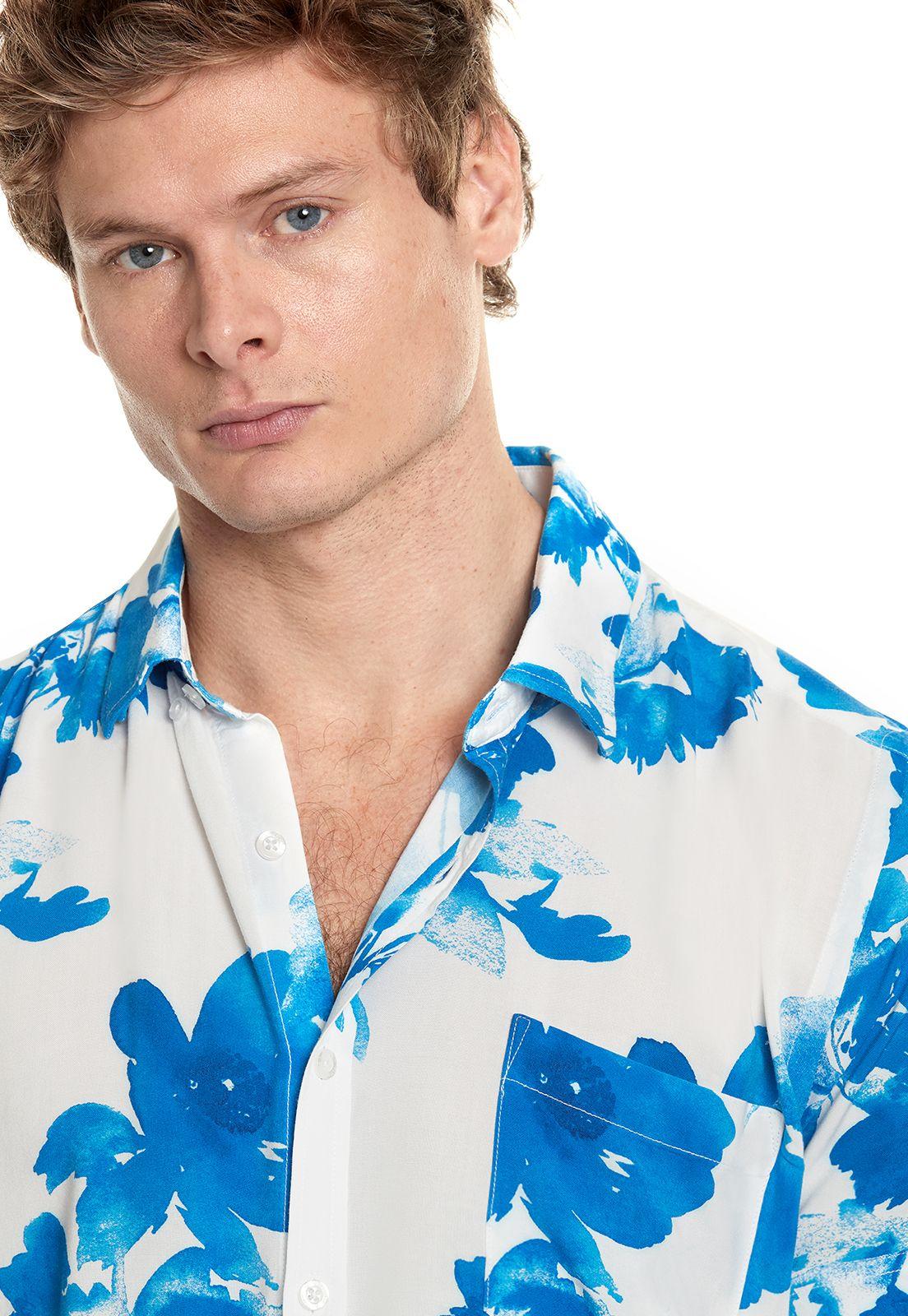 Camisa Estampada Acuarela Fj Indigo-3