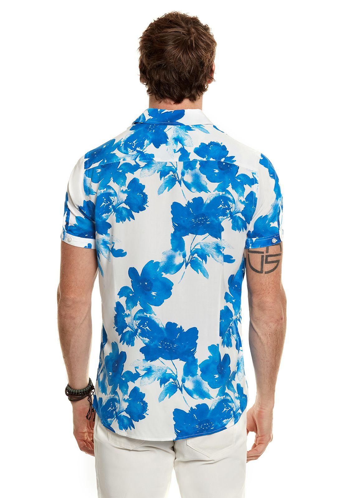 Camisa Estampada Acuarela Fj Indigo-2