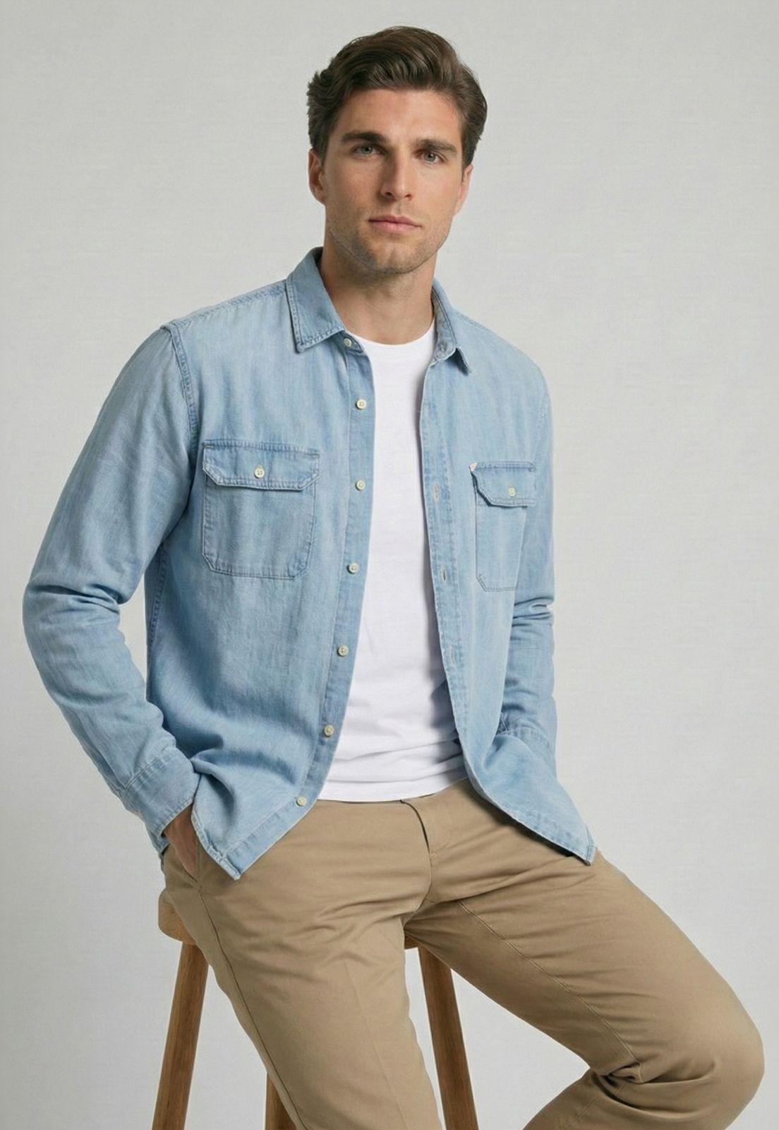 Camisa Lisse Denim Lt Blue-4