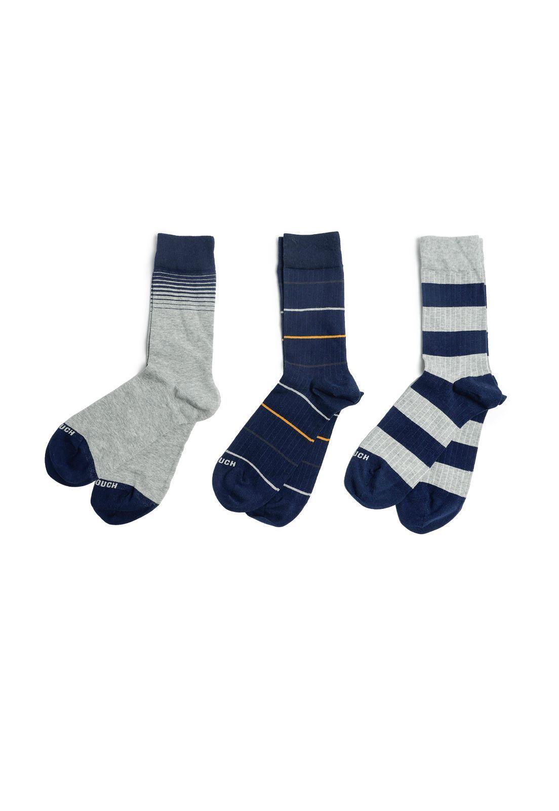 Calcetines Striped Tripack Grey Melange-1