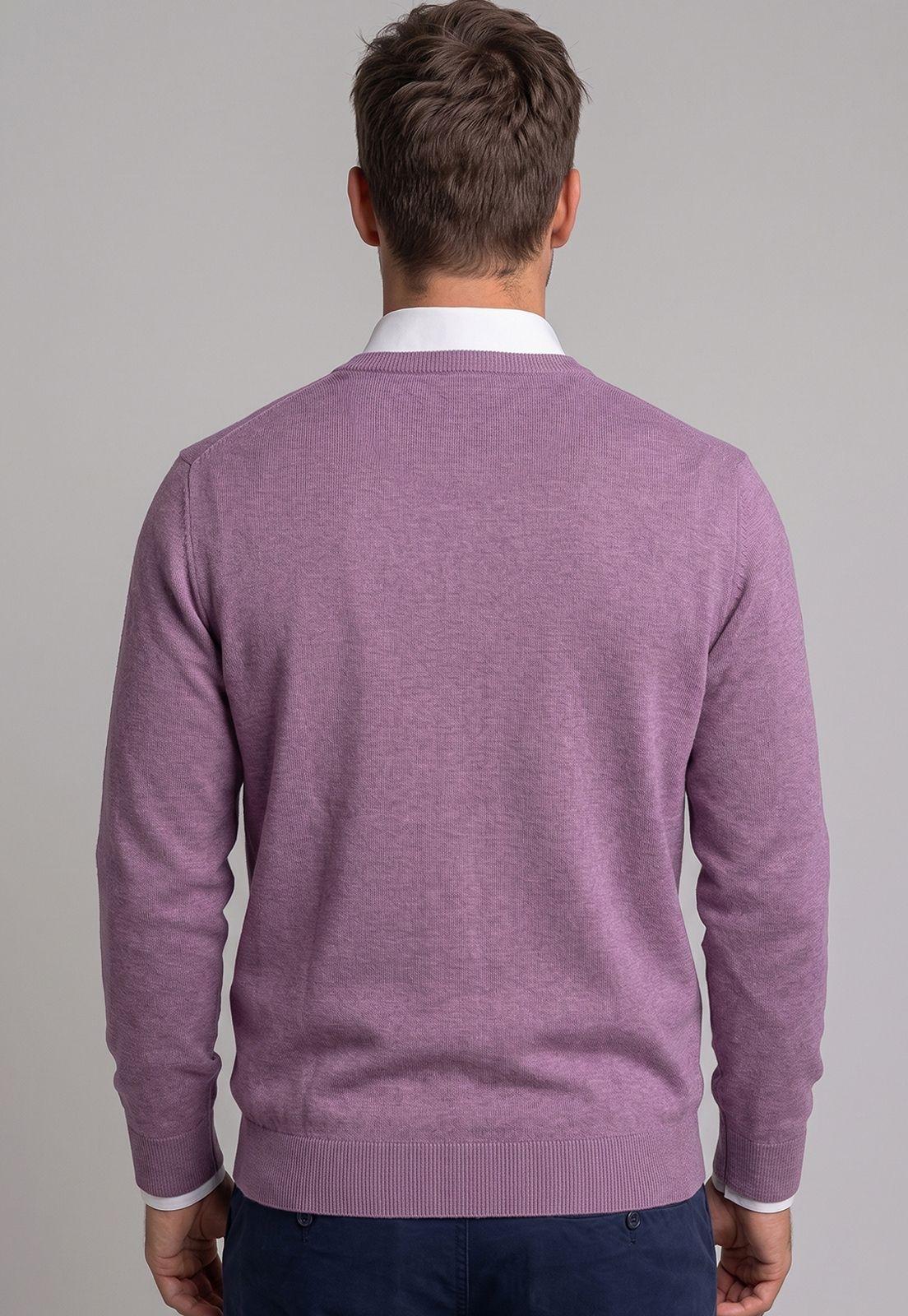 Sweater Atlanta V-Neck Melange Lila Melange-2