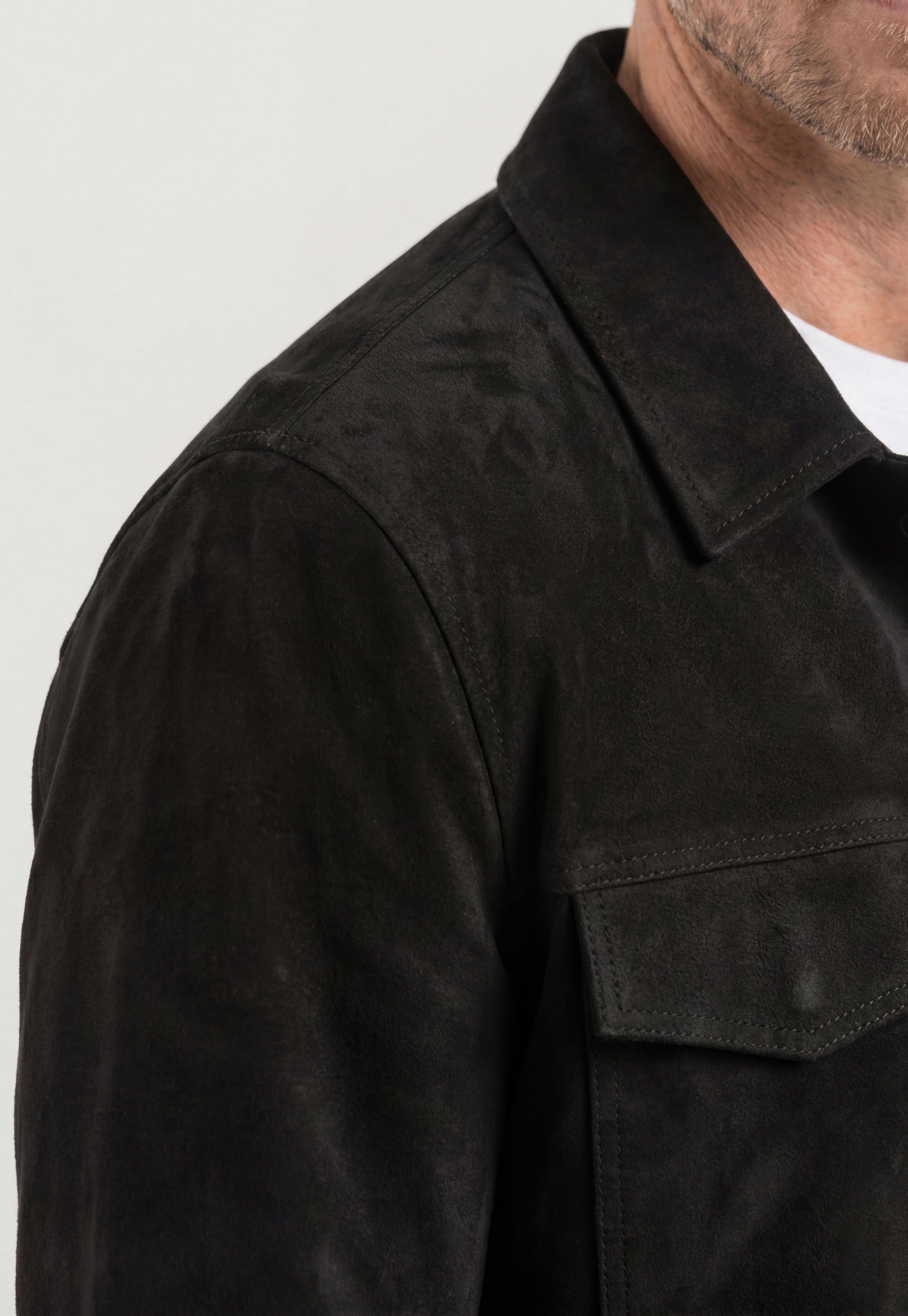 Overshirt Suede Black-3