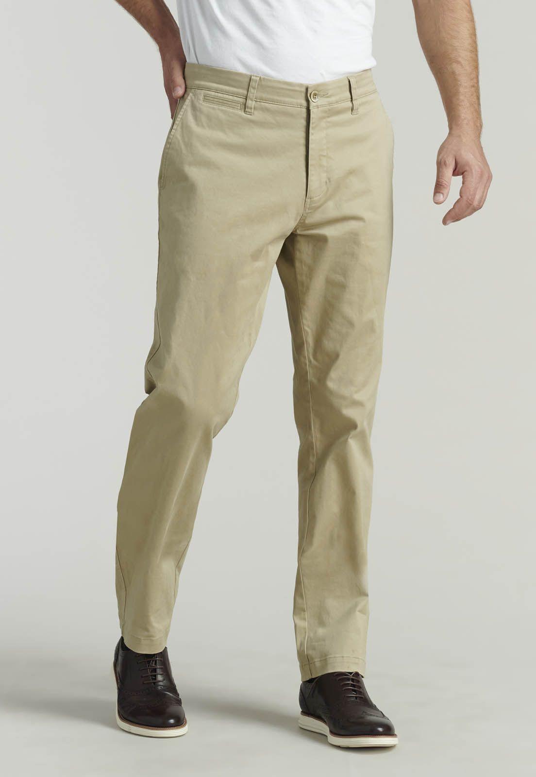 Pantalón Twill Without Pleats L/33 Business Khaki-0