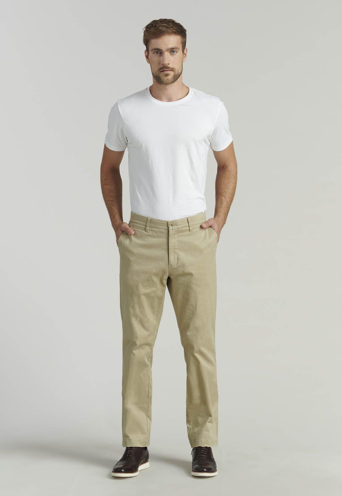 Pantalón Twill Without Pleats L/33 Business Khaki-1