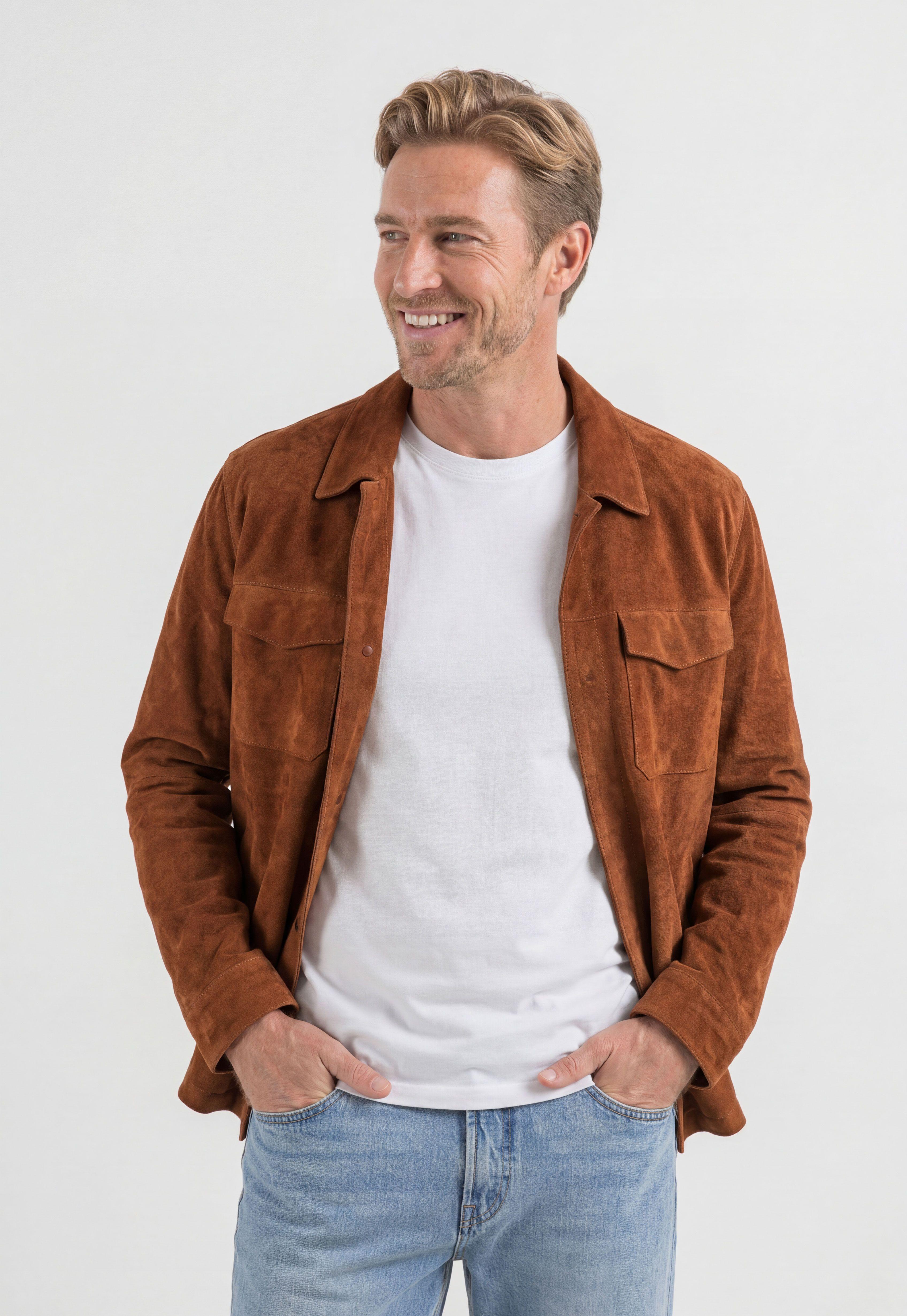 Overshirt Suede Camel-0