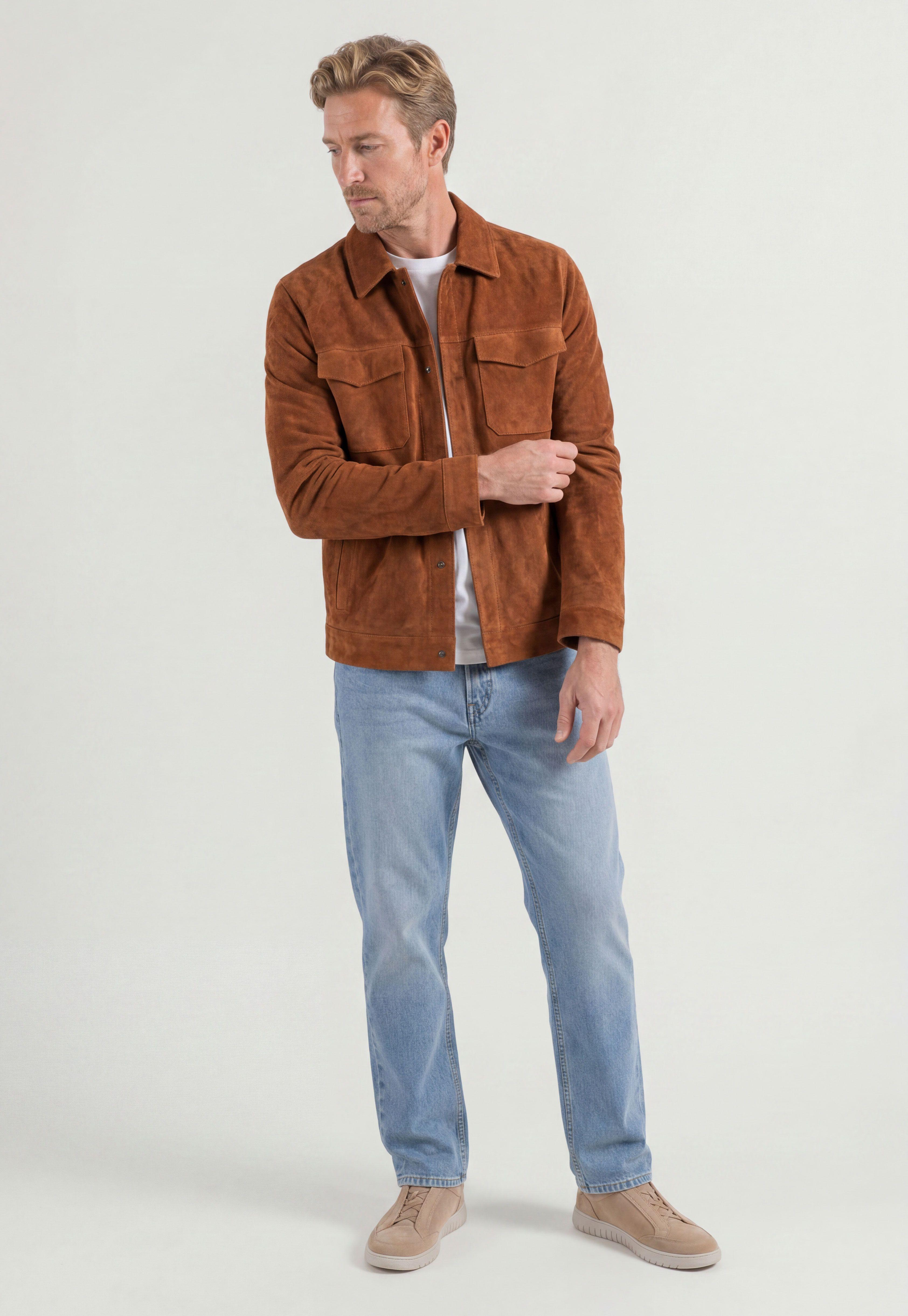 Overshirt Suede Camel-1