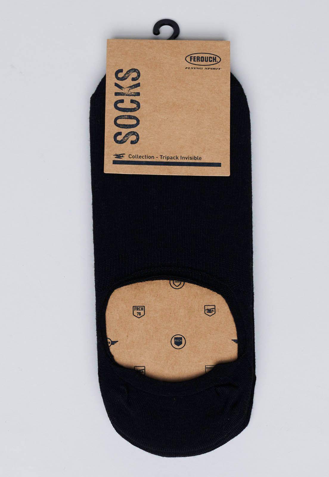 Tripack Calcetín Invisible Fr Black-1