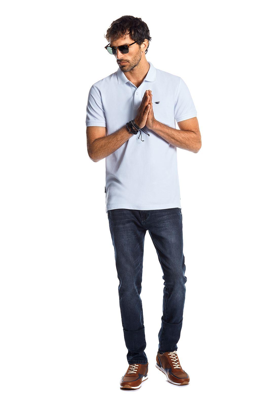 Polera Piqué Básica Ss White-1