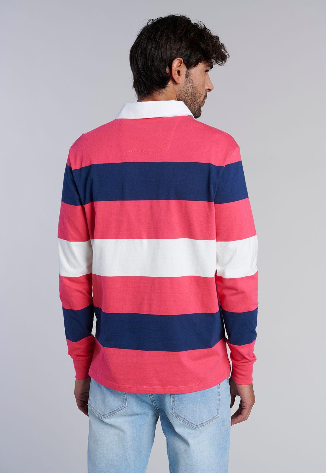 Polera Rugby Rayas Newark Coral-3