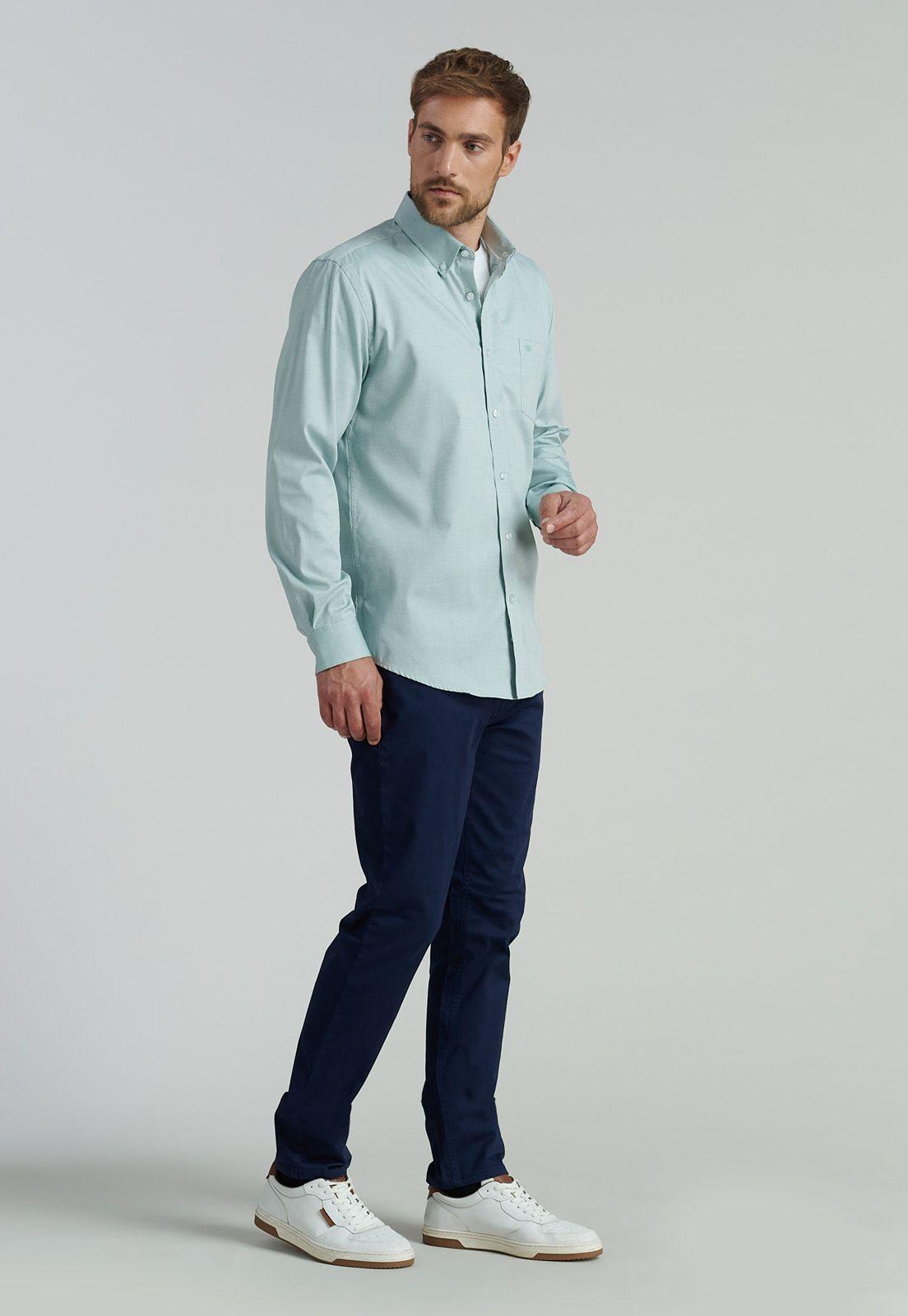 Camisa Smart Casual Oxford Sc Green-1
