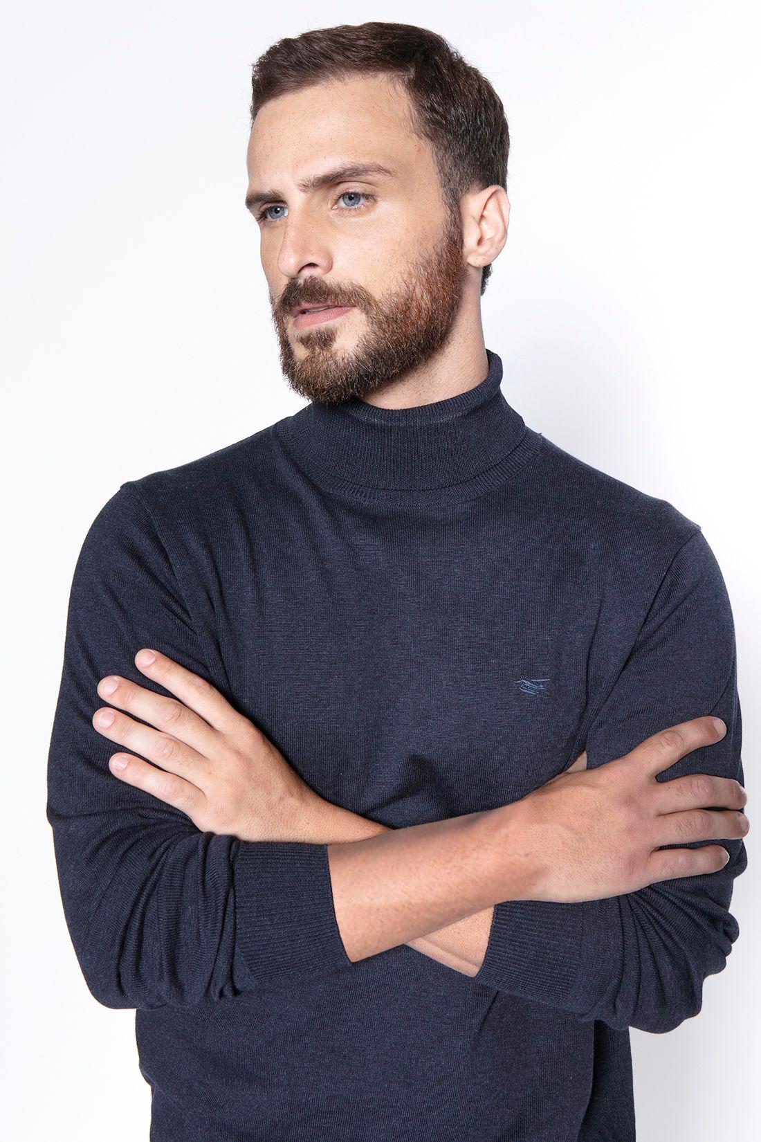 Sweater Navy Smart Casual Turtle Neck-2