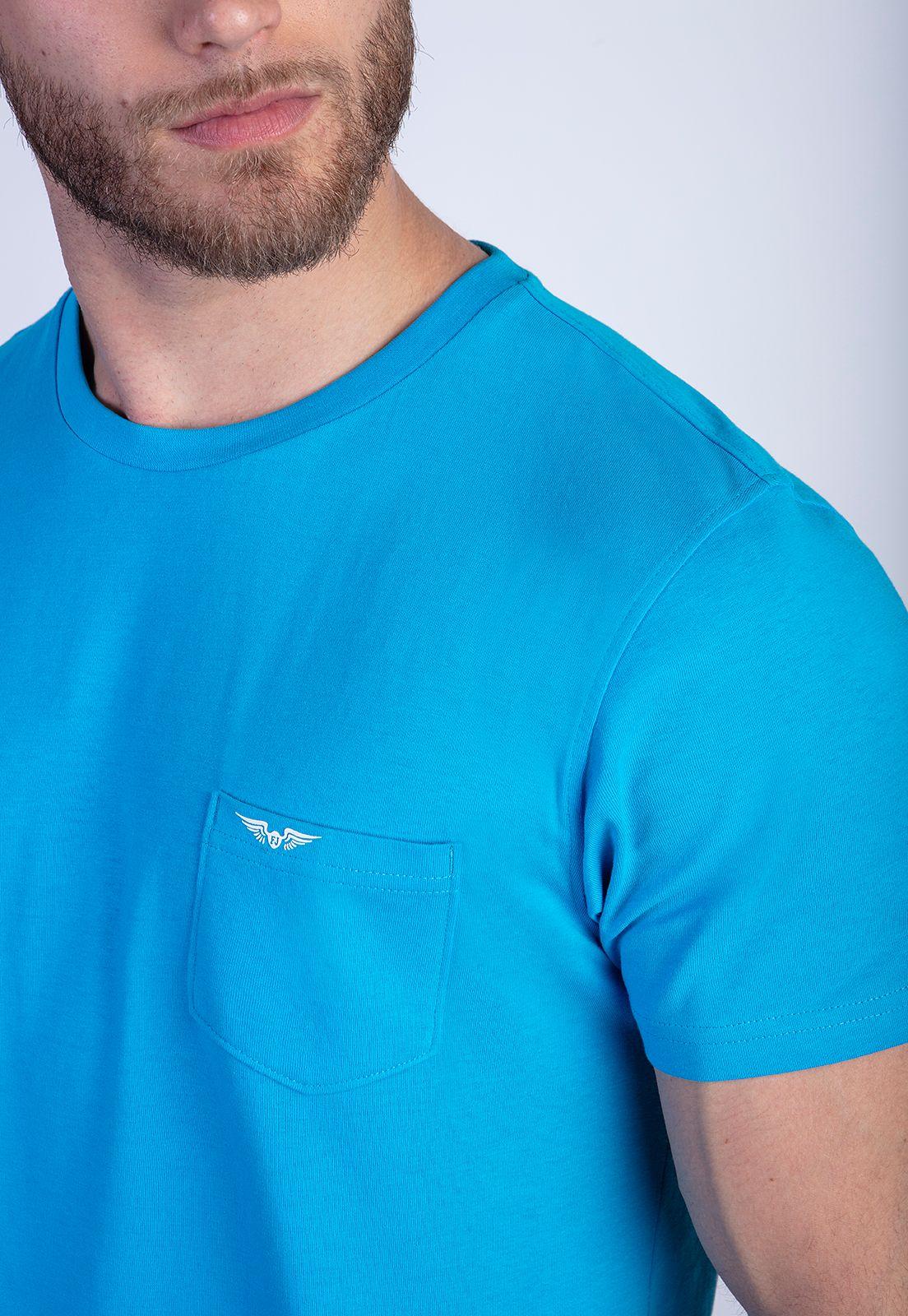 Polera Básica Bolsillo Houston Turquoise-3