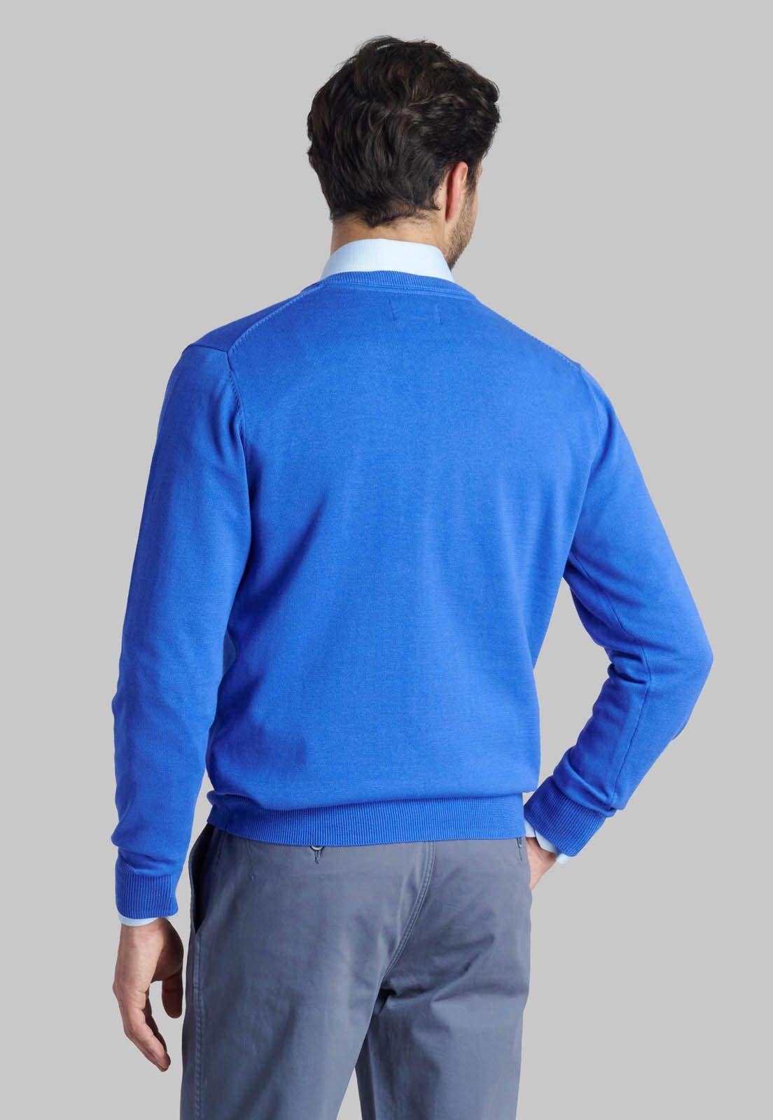 Sweater V Neck Solido Indigo-3