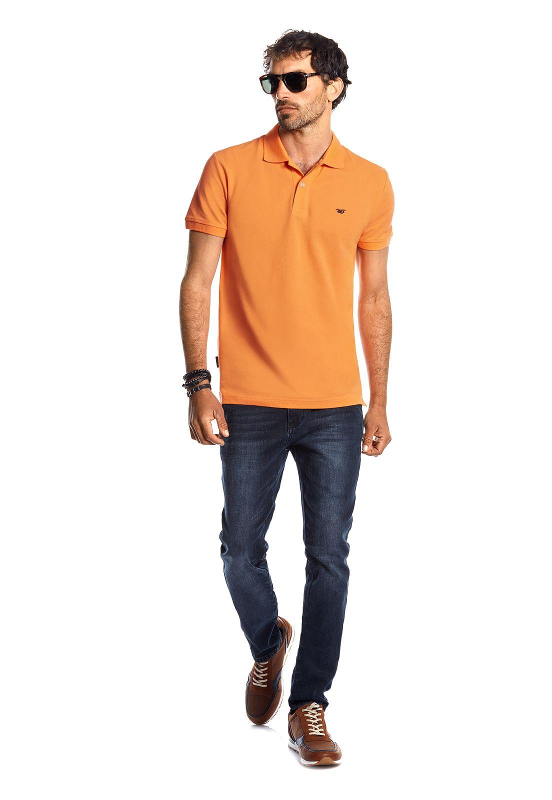 POLERA PIQUÉ BÁSICA SS ORANGE-1