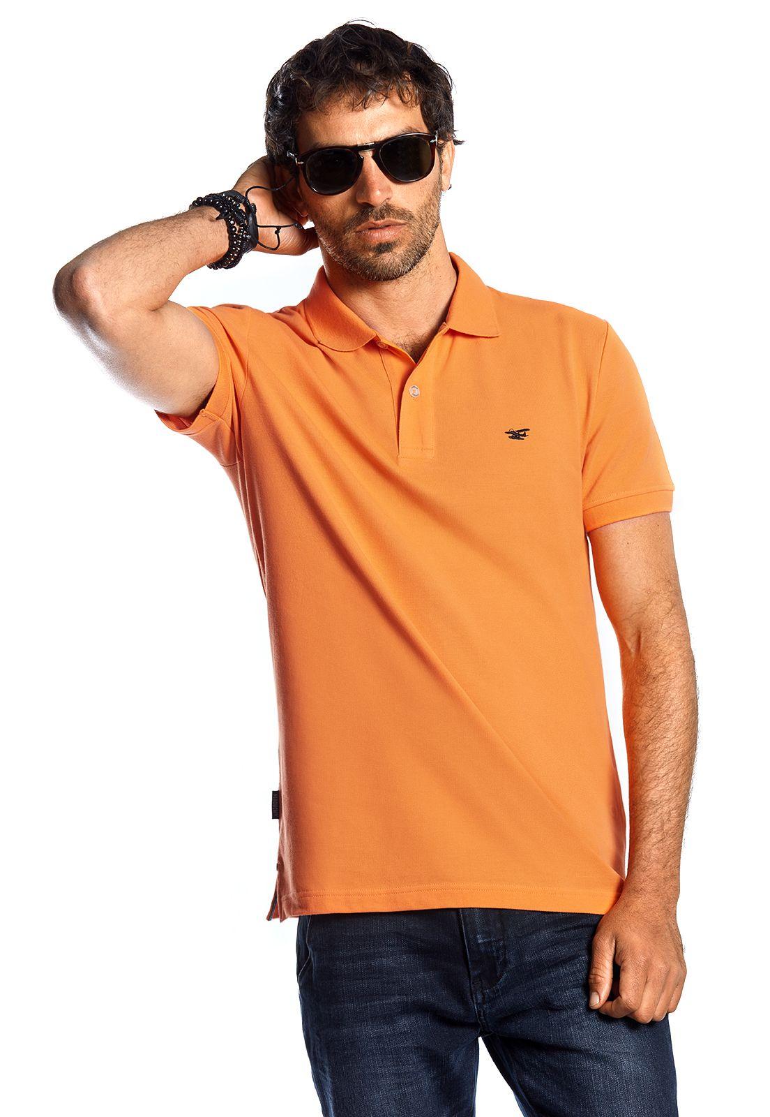 POLERA PIQUÉ BÁSICA SS ORANGE-0