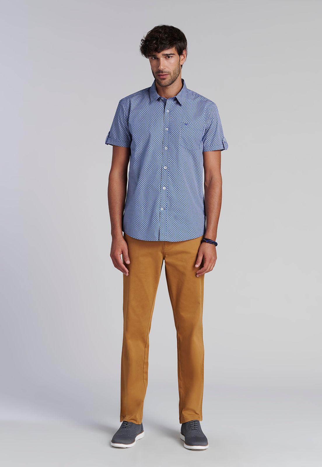 Camisa Estampada Rombo F Blue-1