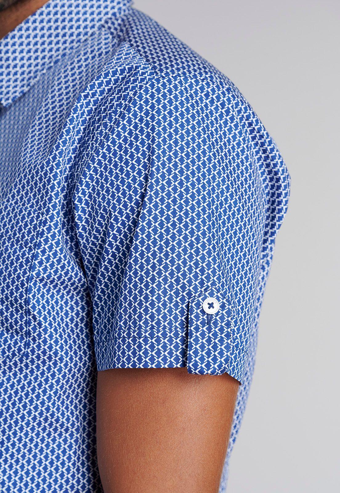 Camisa Estampada Rombo F Blue-4