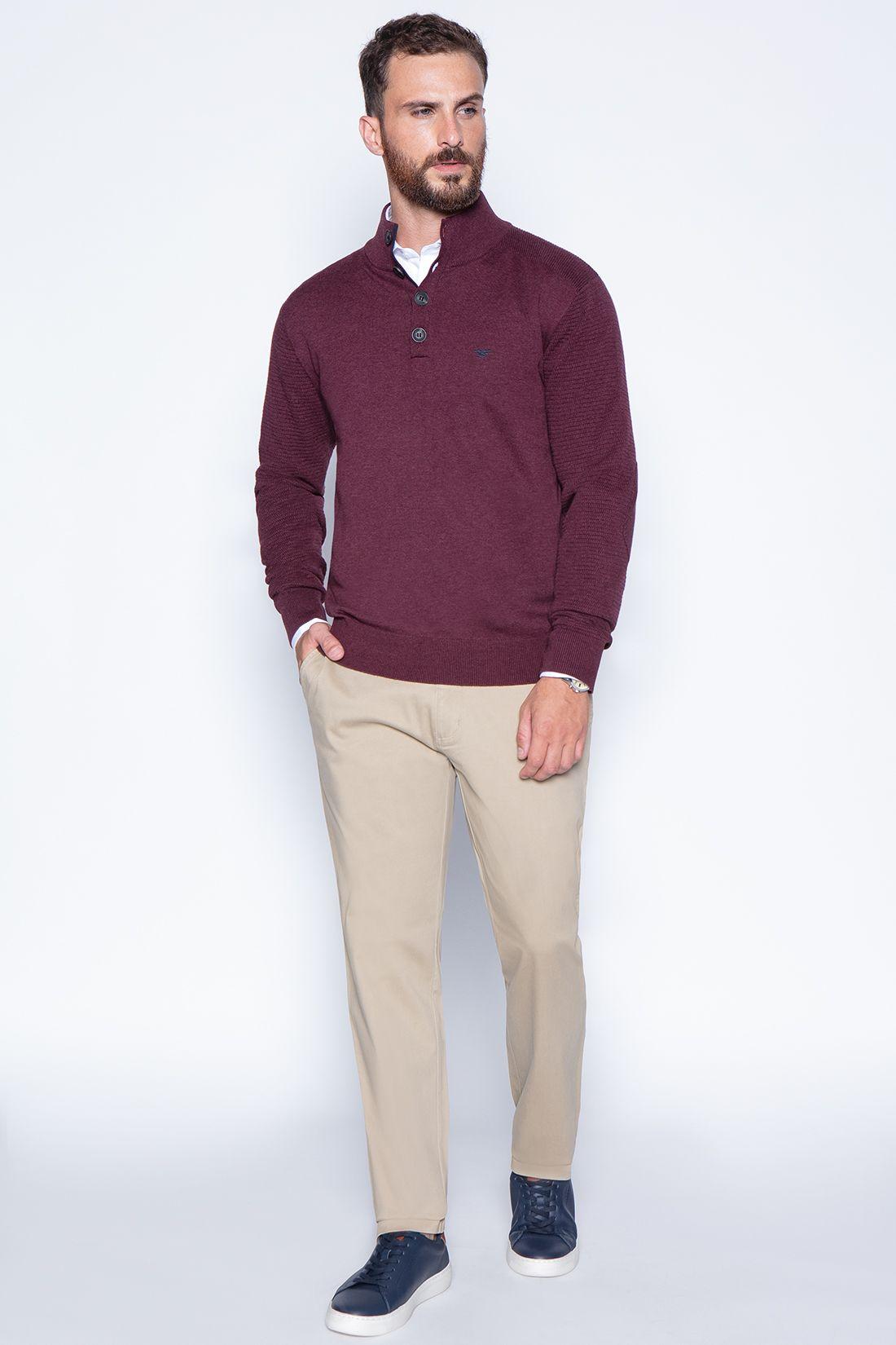 Sweater Bristol Smart Casual L/S Burgundy-3