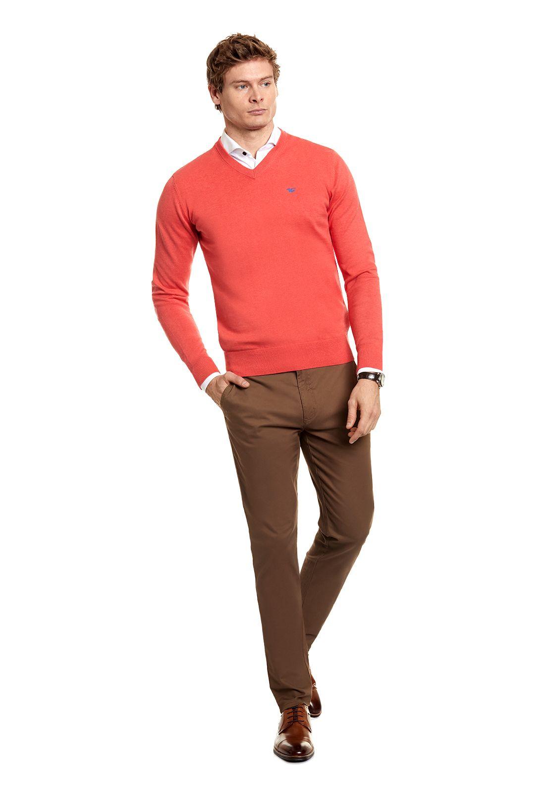 Sweater Melange Smart Casual L/S Coral Melang-1