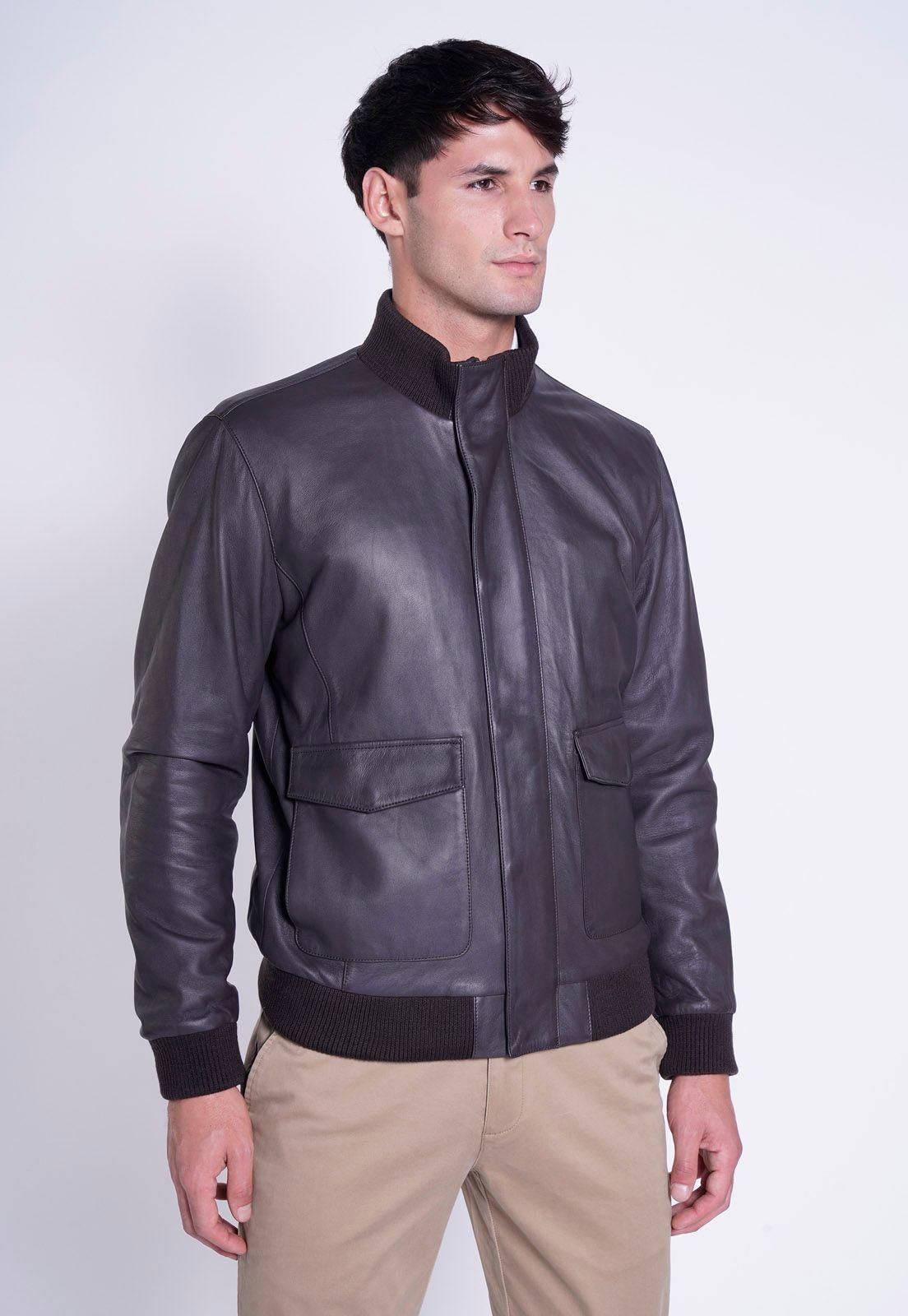 CHAQUETA CUERO BEYOND DK. BROWN-0