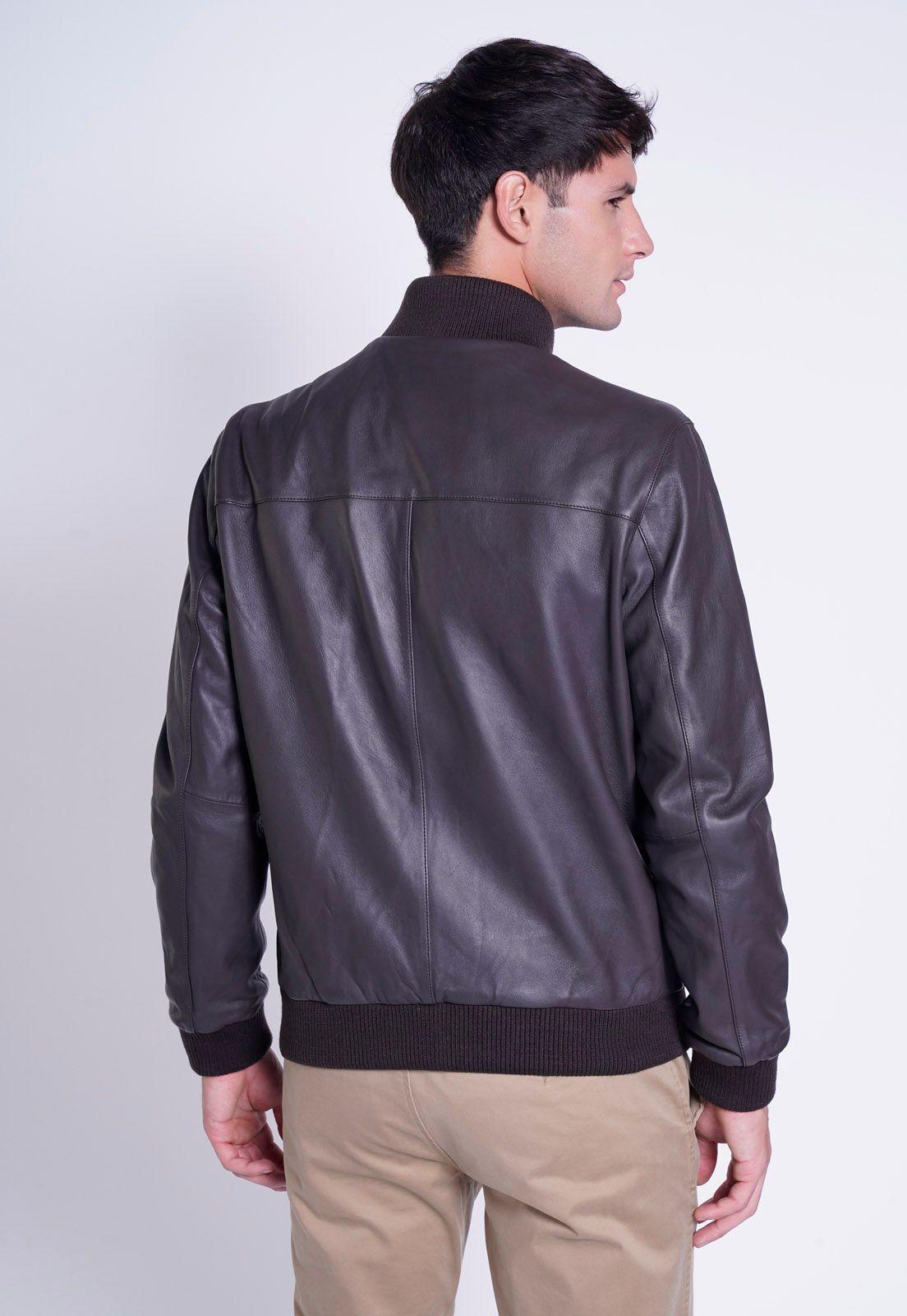CHAQUETA CUERO BEYOND DK. BROWN-1
