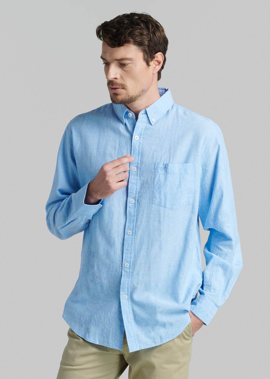 Camisa Sport Lino Lowell Sky-0