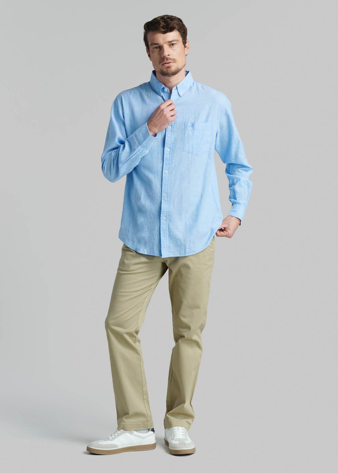 Camisa Sport Lino Lowell Sky-1
