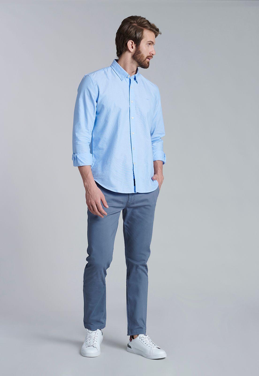 Camisa Sport Oxford Sky-3
