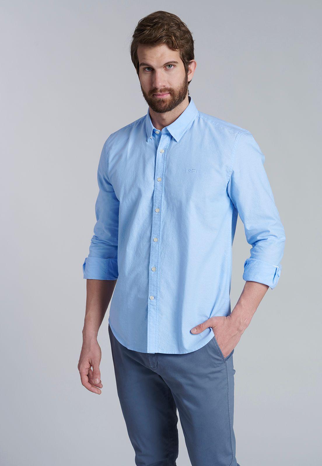 Camisa Sport Oxford Sky-0