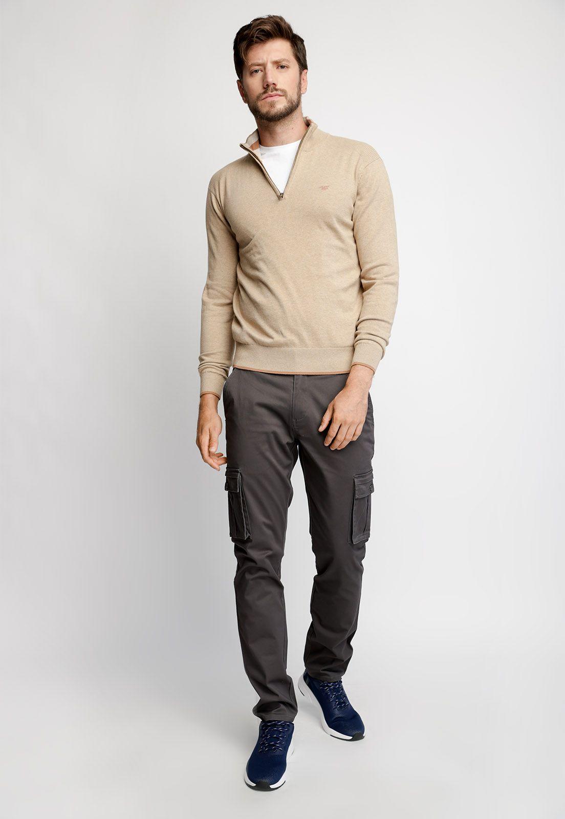 Sweater London Smart Casual Beige Melange-3