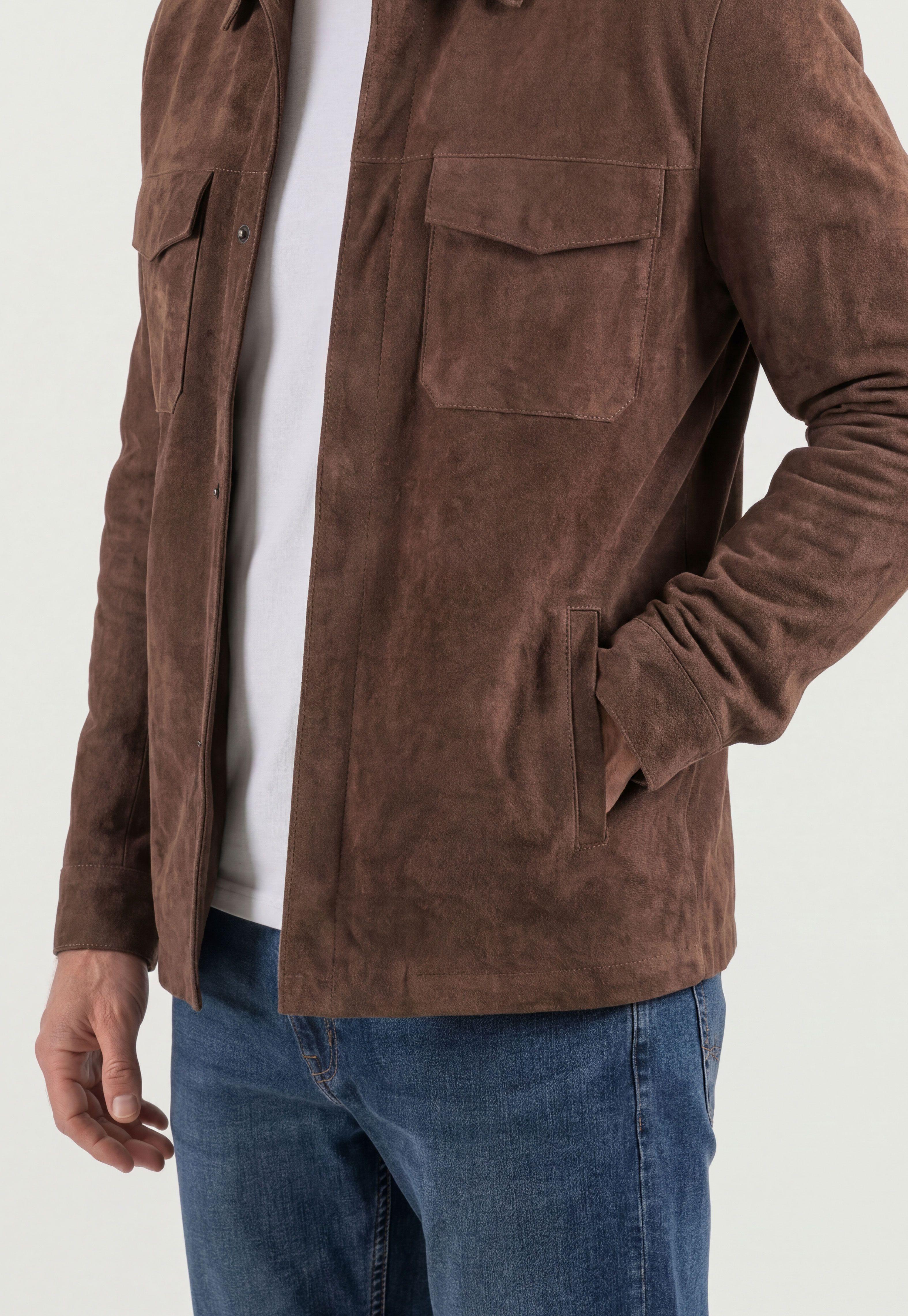 Overshirt Suede Brown-3