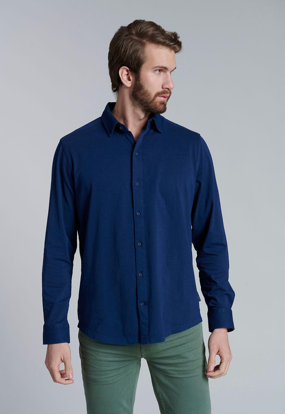Camisa Jersey Garment Dyed F Navy-0