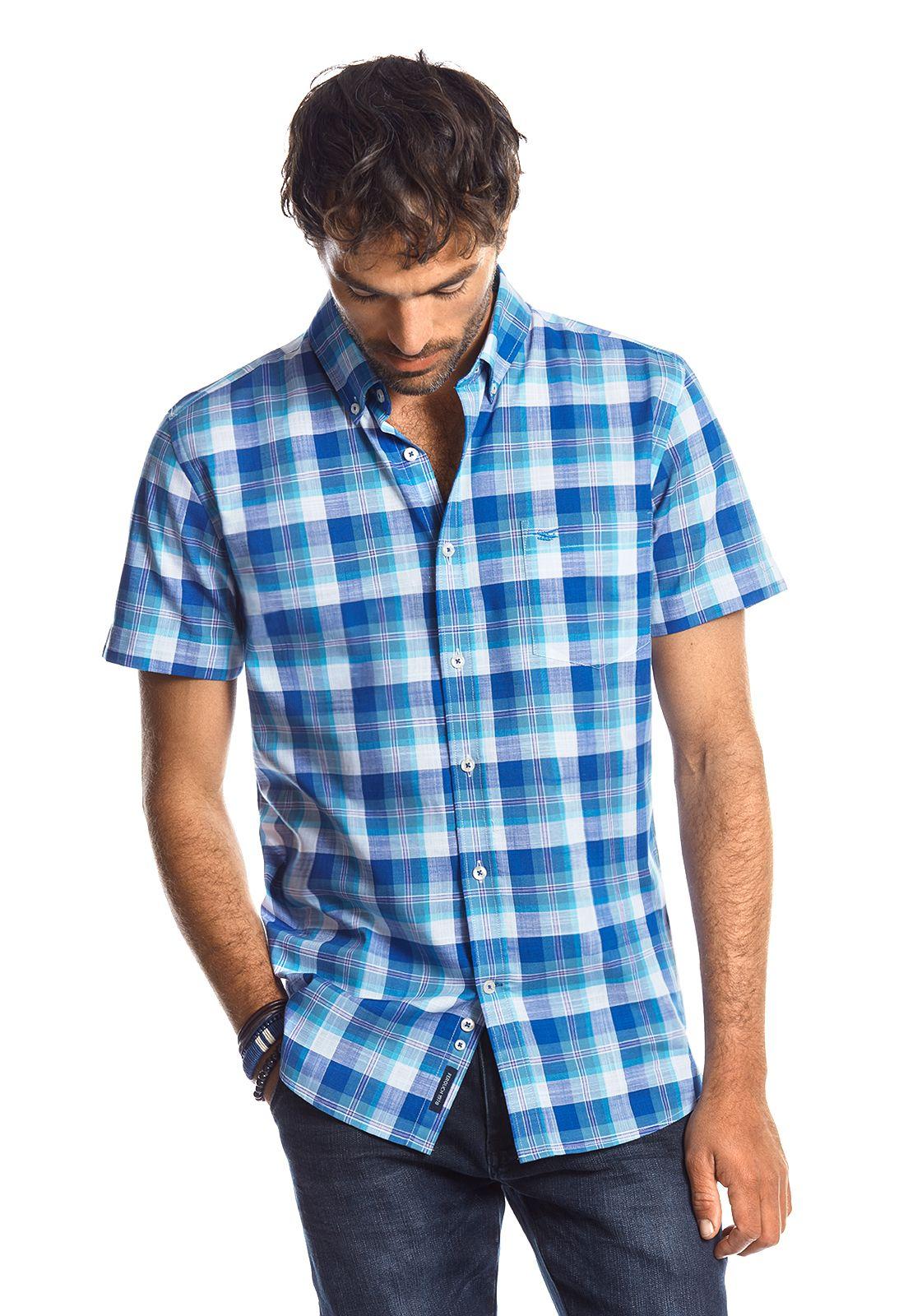 CAMISA MANGA CORTA CHECKERED MADISON ICE-0