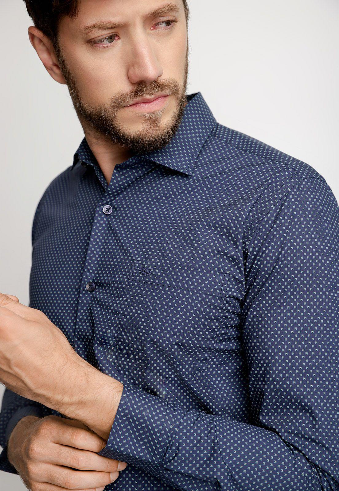 Camisa Estampada Portland F Navy-2