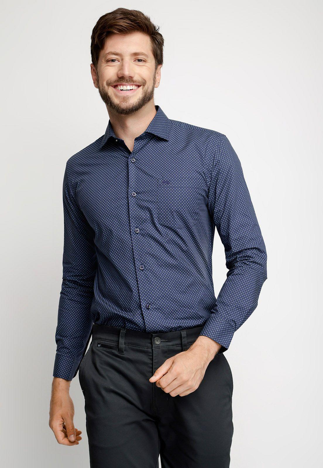 Camisa Estampada Portland F Navy-0