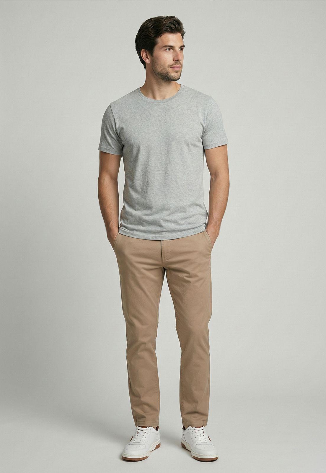 Pantalón Slim Twill L/31 Khaki-1