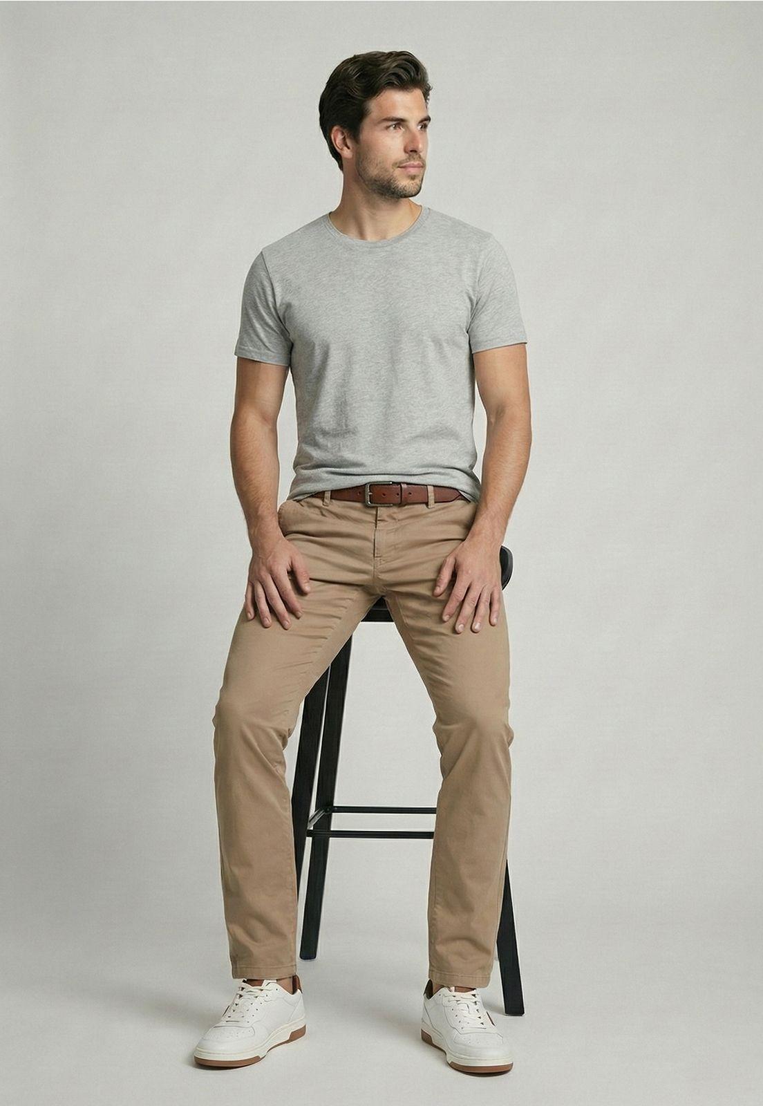Pantalón Slim Twill L/31 Khaki-4