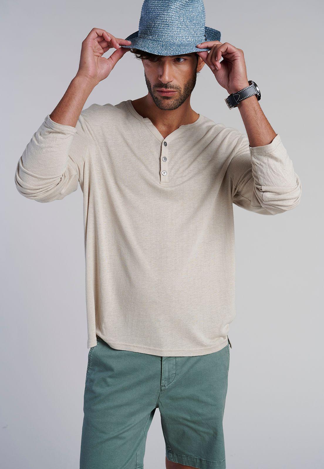 Polera Ml Henley New Jersey Sand-4