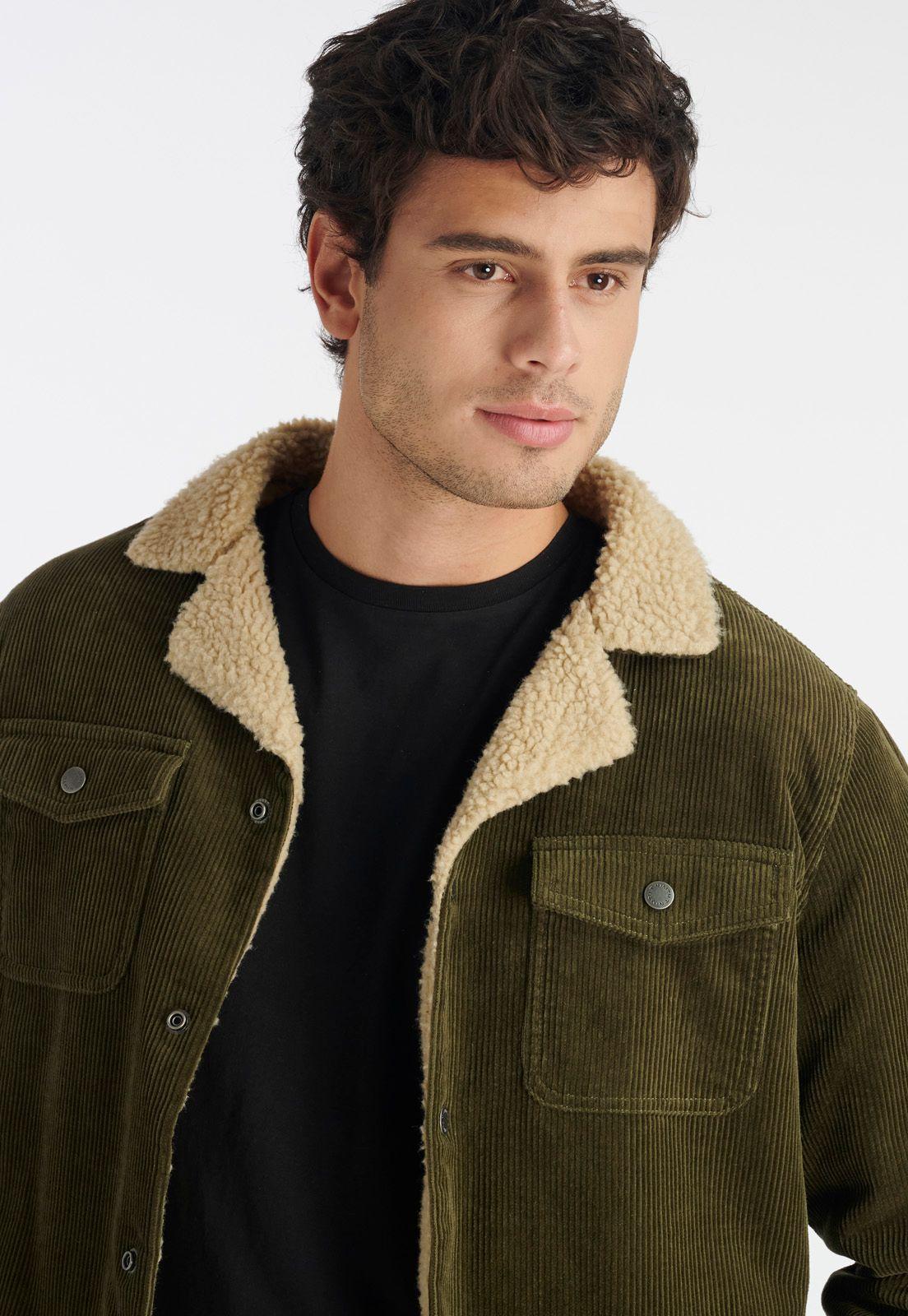 Chaqueta Corduroy Casual Olive-2