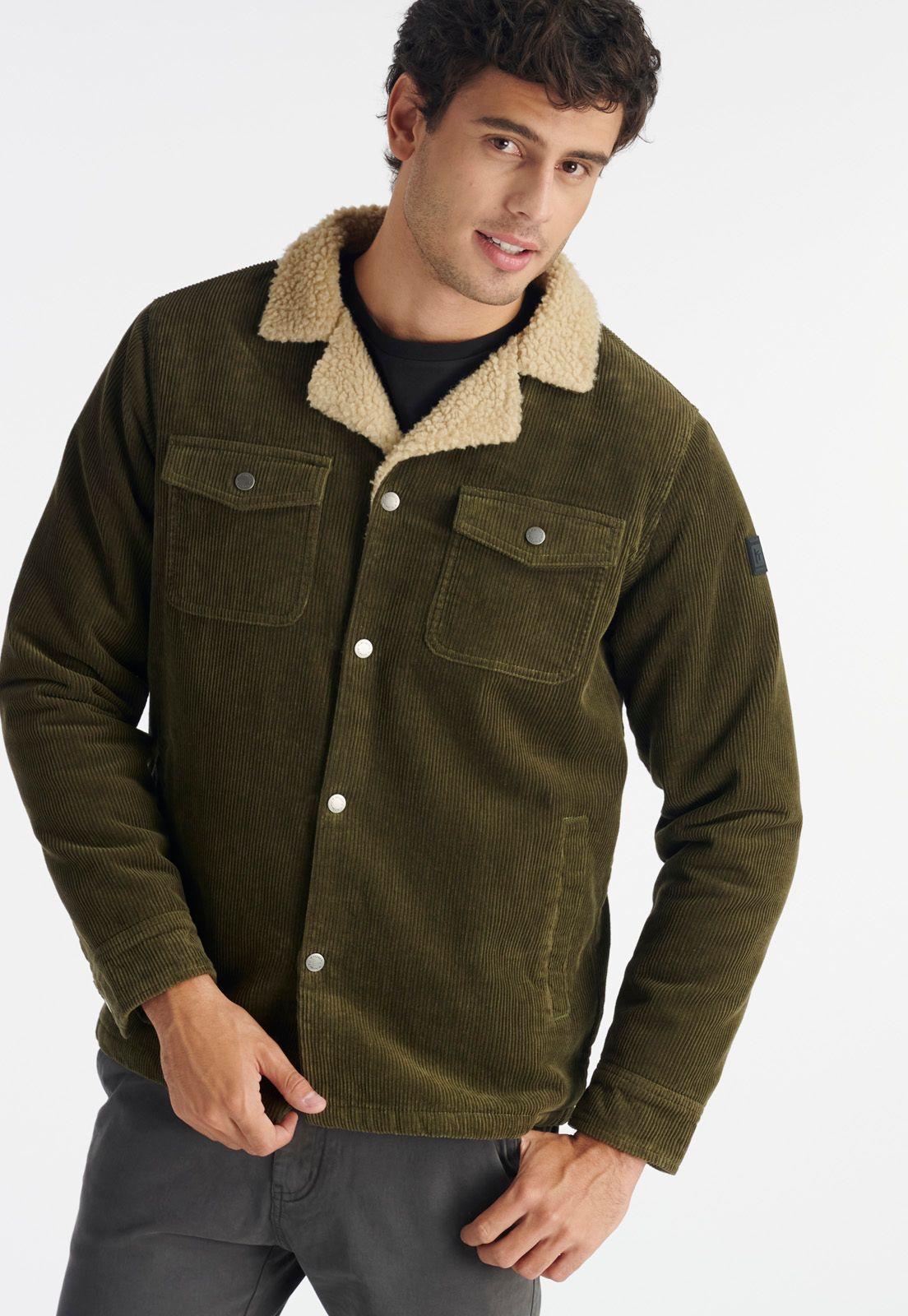 Chaqueta Corduroy Casual Olive-4