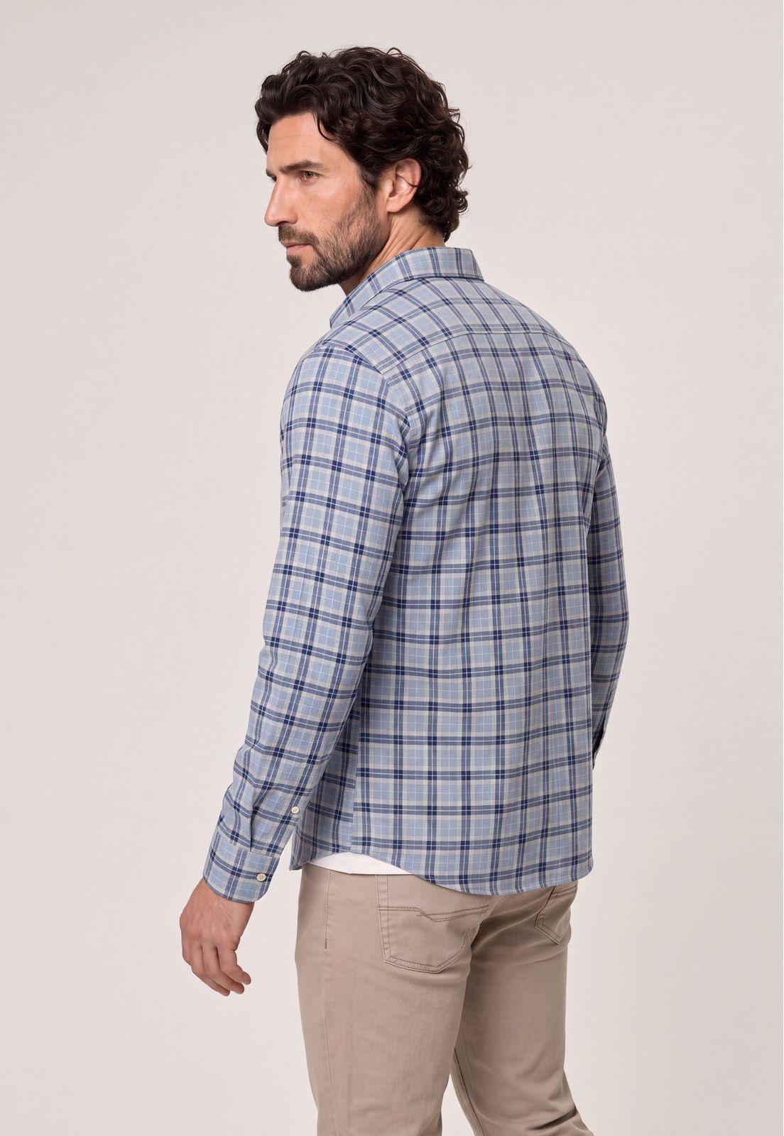 Camisa Lino Check Chelsea Navy-2