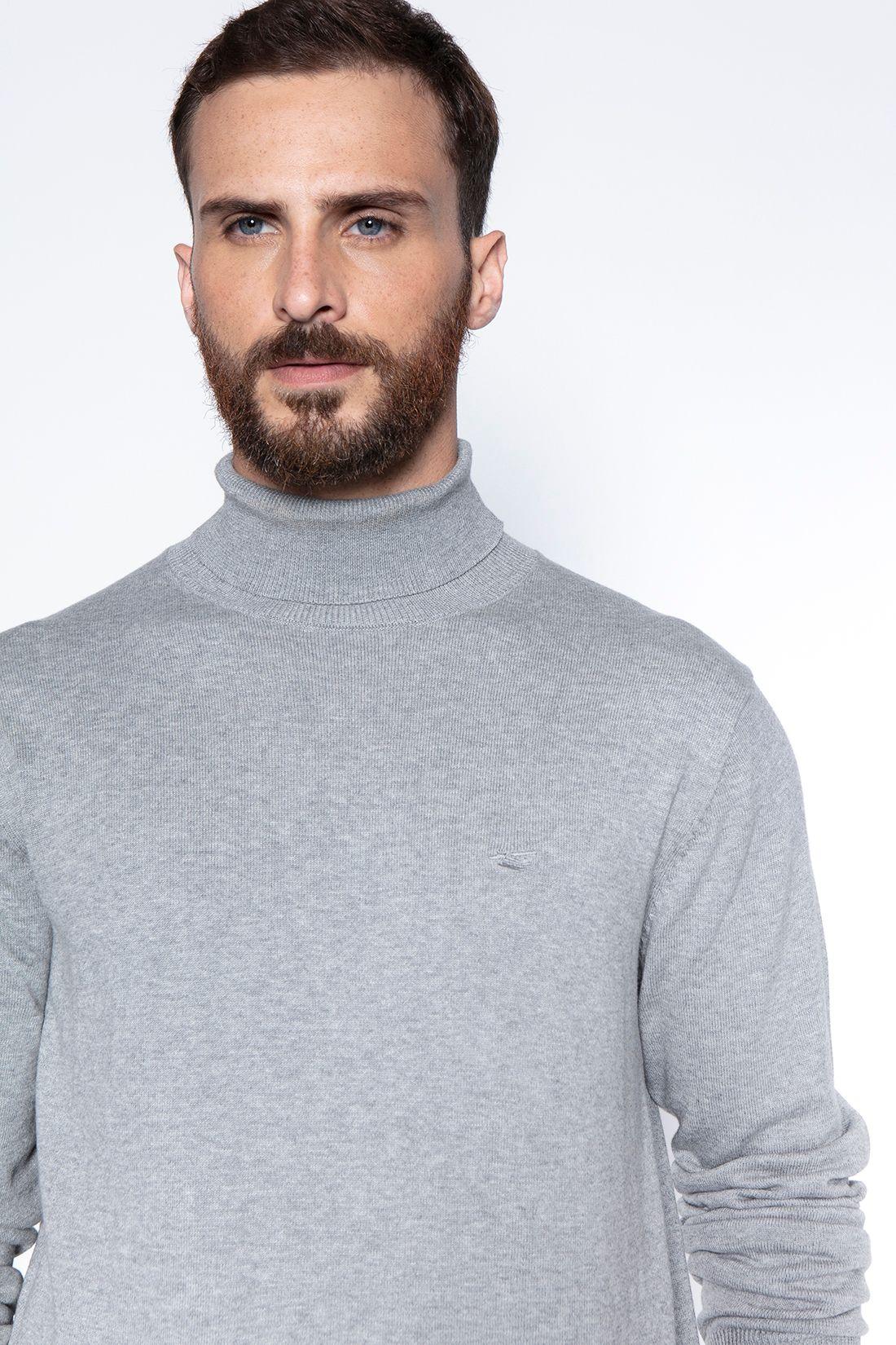 Sweater Smart Casual Turtle Neck Lt Grey-2