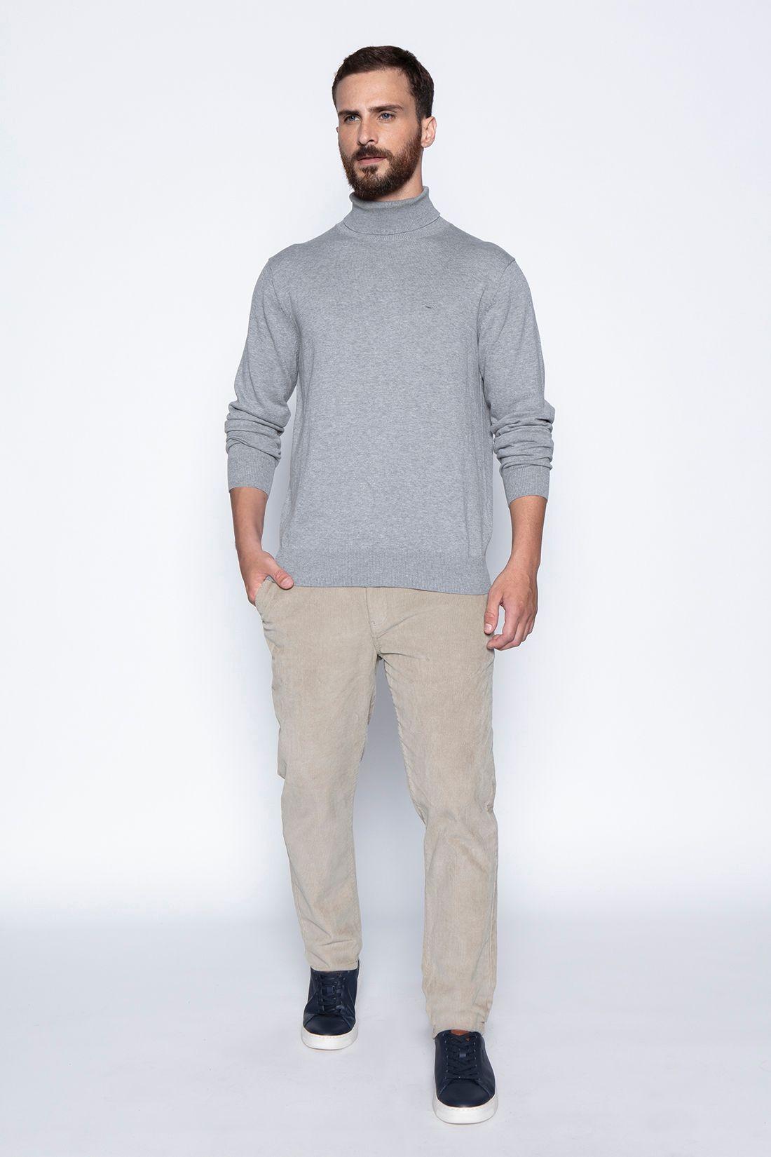 Sweater Smart Casual Turtle Neck Lt Grey-3
