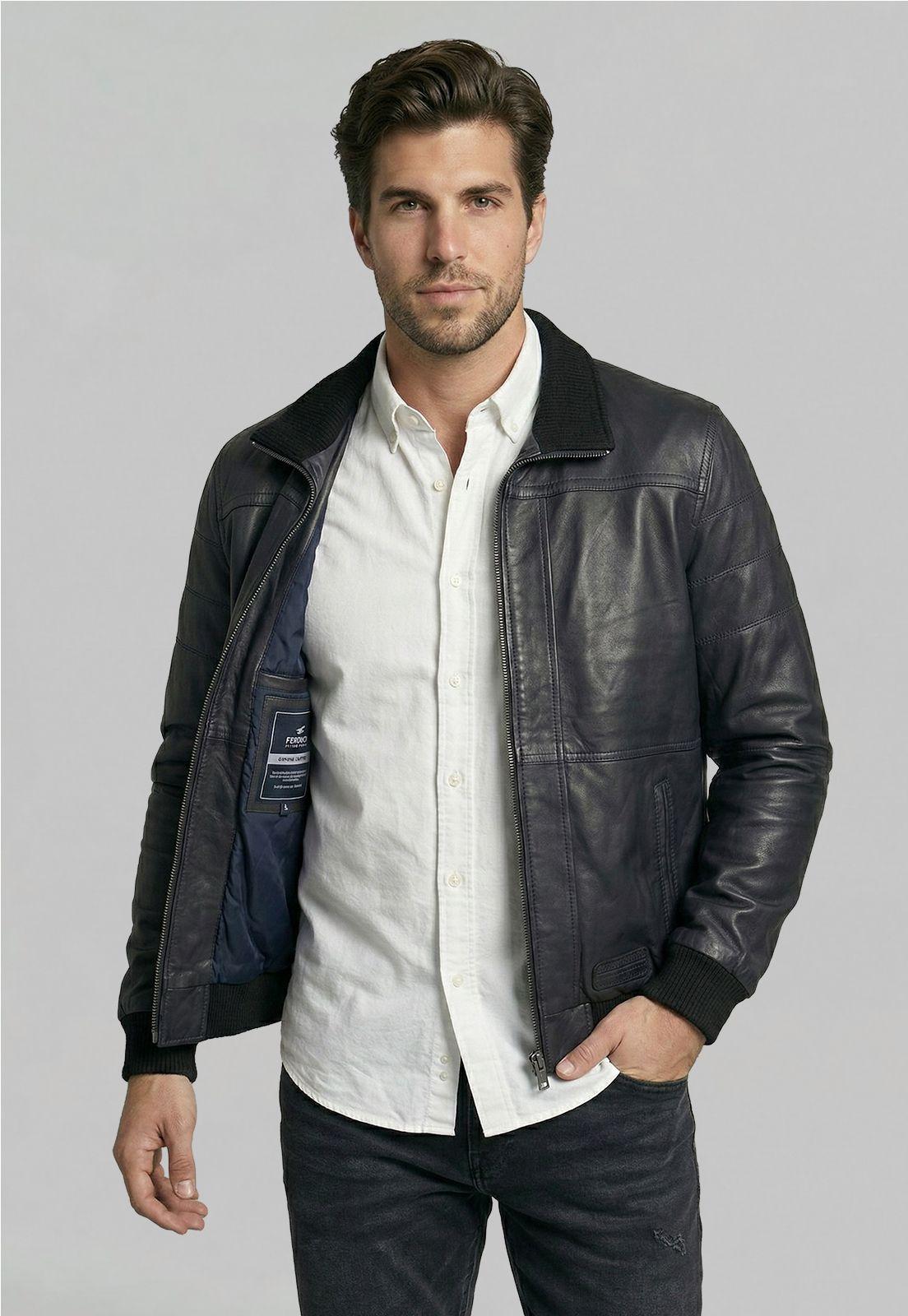Chaqueta De Cuero Columbus Black-0