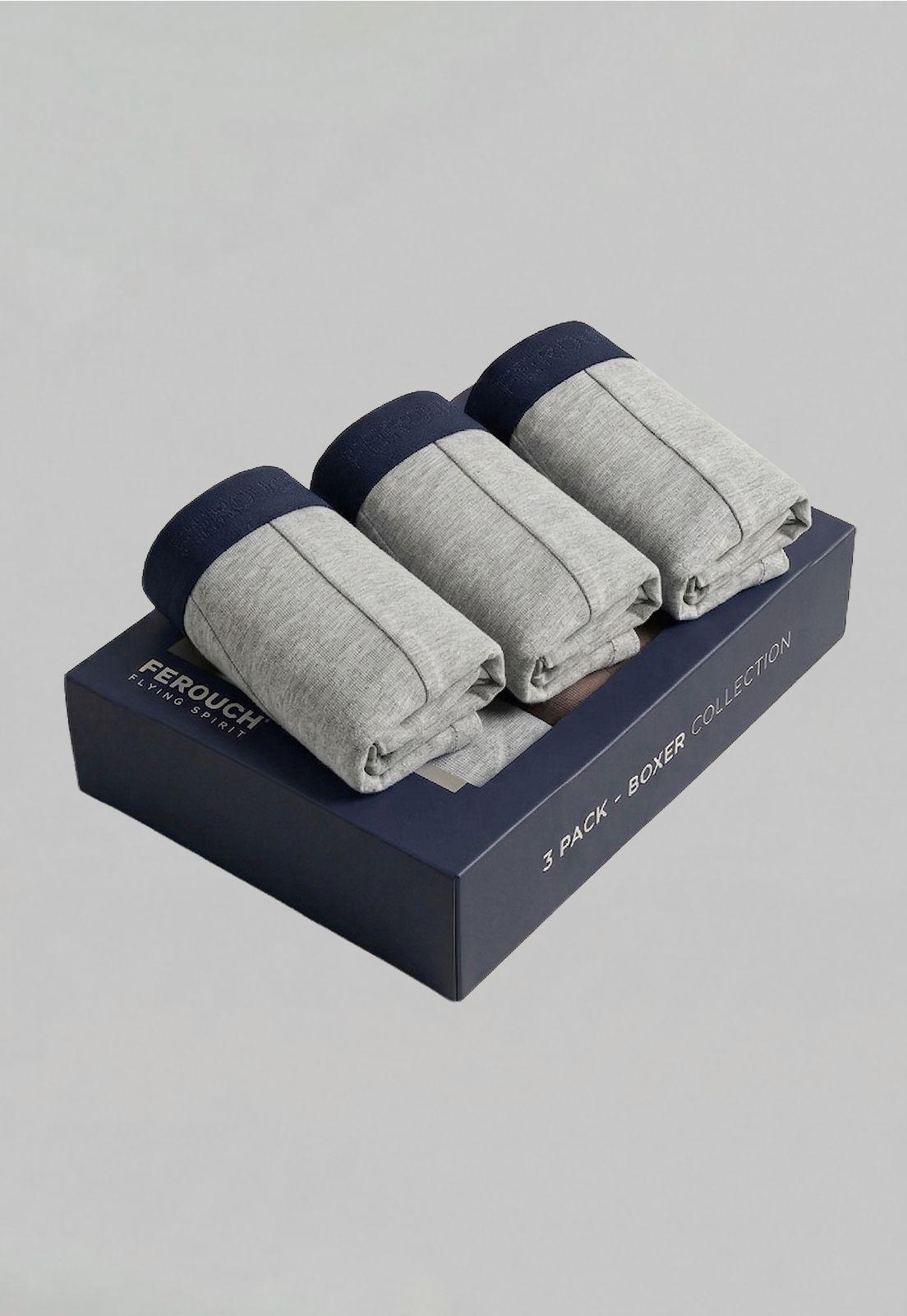 Tripack Boxer Gris Dk Grey Melange-1