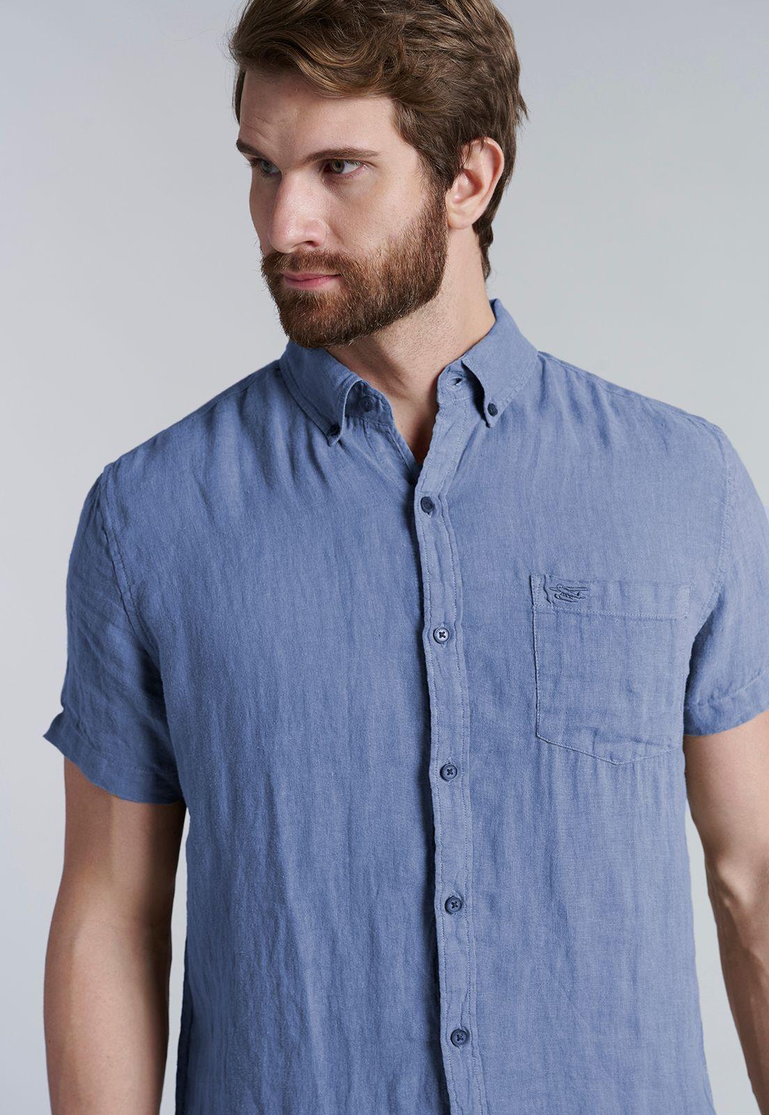 Camisa Lino Lavada F Navy-2