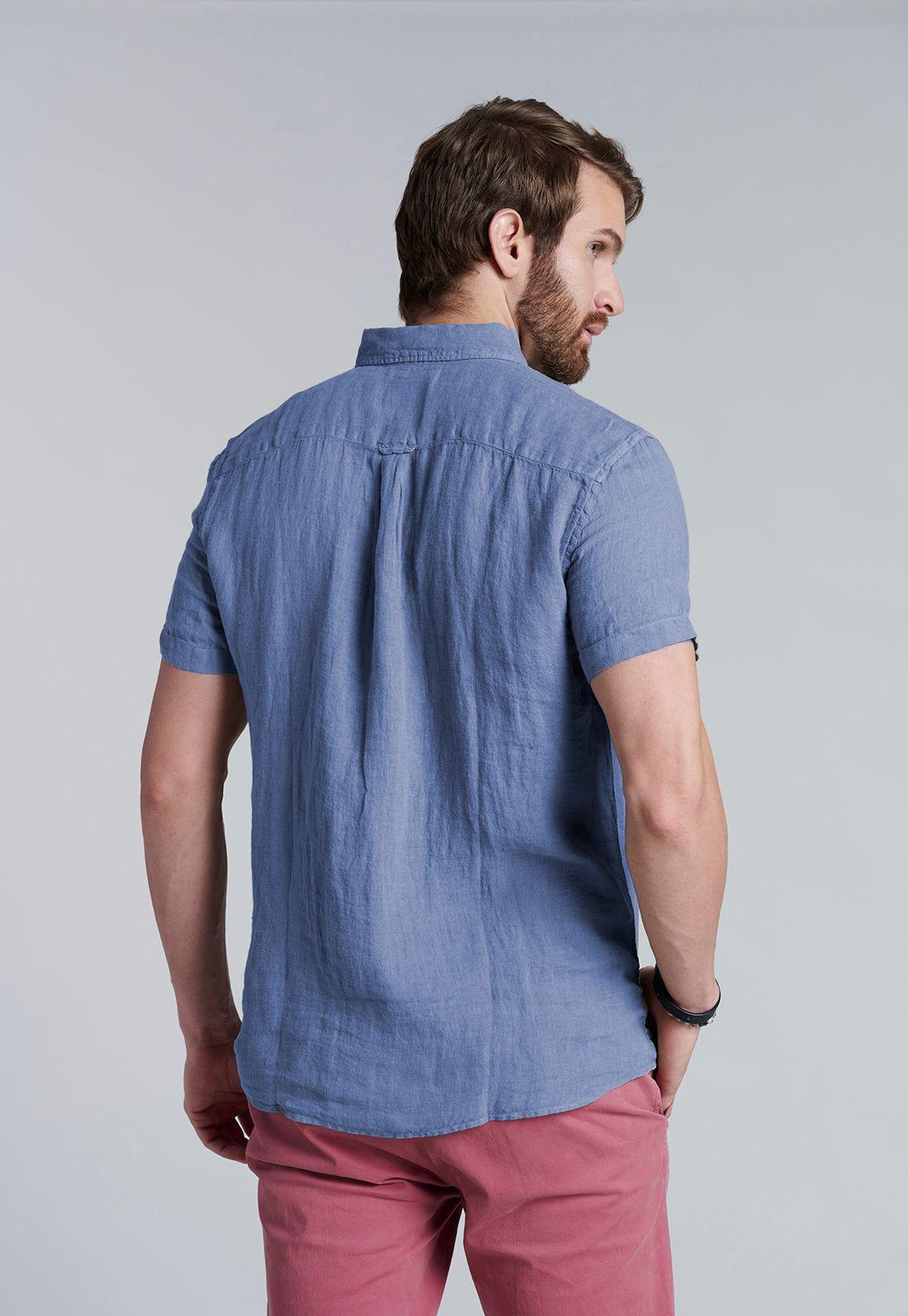 Camisa Lino Lavada F Navy-3