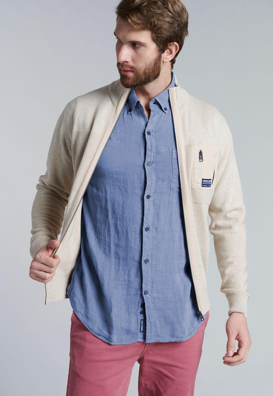 Camisa Lino Lavada F Navy-4