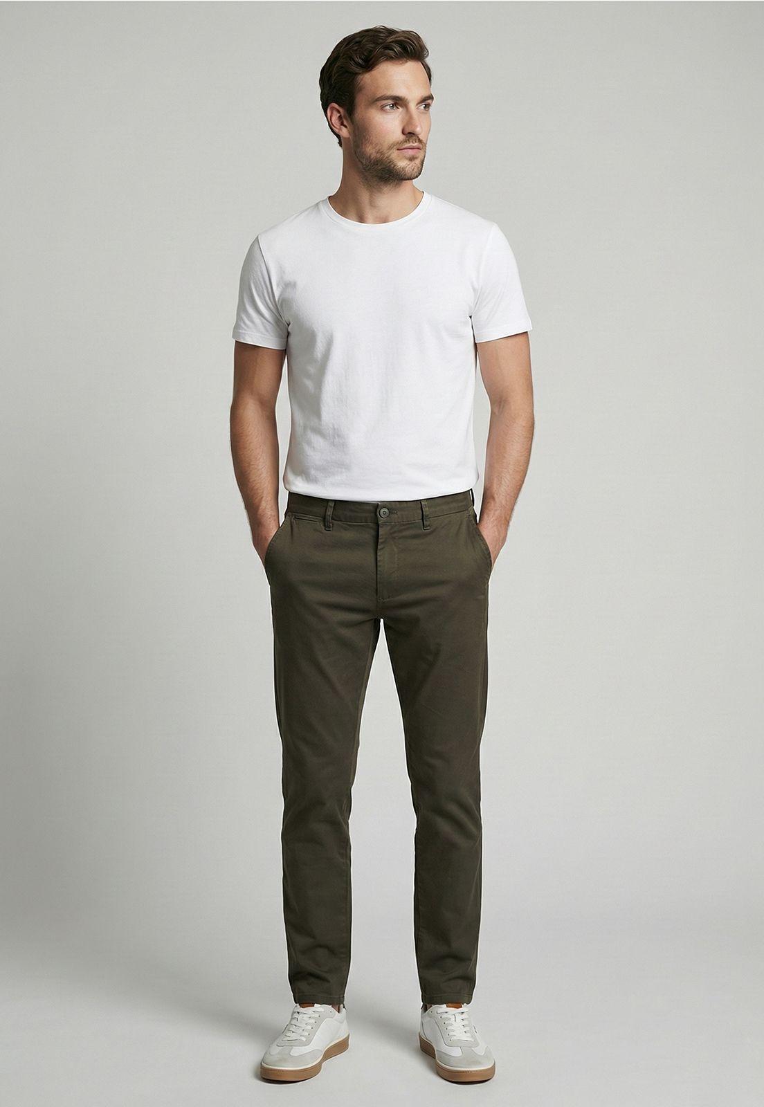 Pantalón Regular Twill Without Pleats Military-1